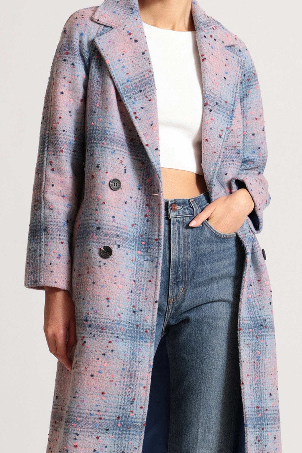 Donegal tweed wool blend wrap coat jacket - women's figure flattering stylish coats jackets outerwear for Fall 2023 fashion trends by Avec Les Filles