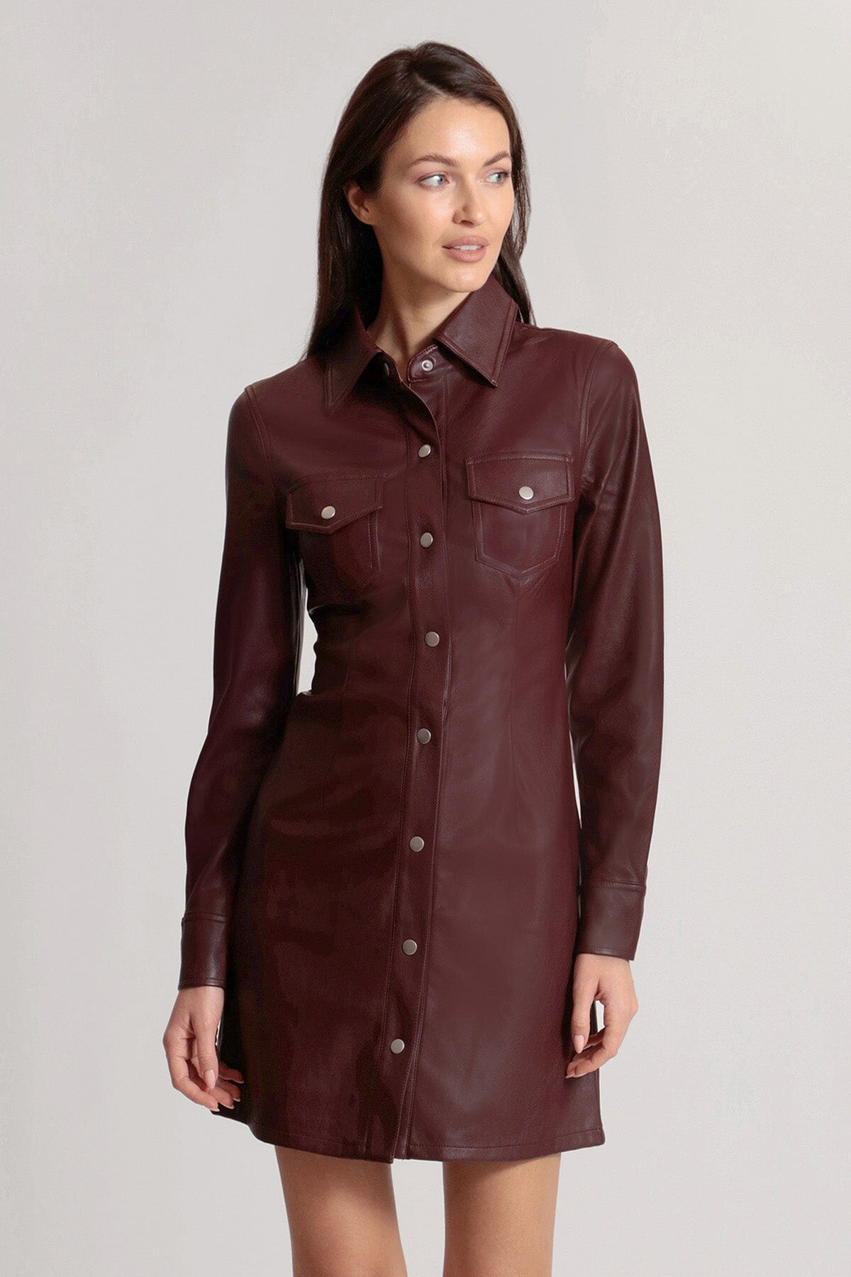 Faux Ever Leather Shirtdress