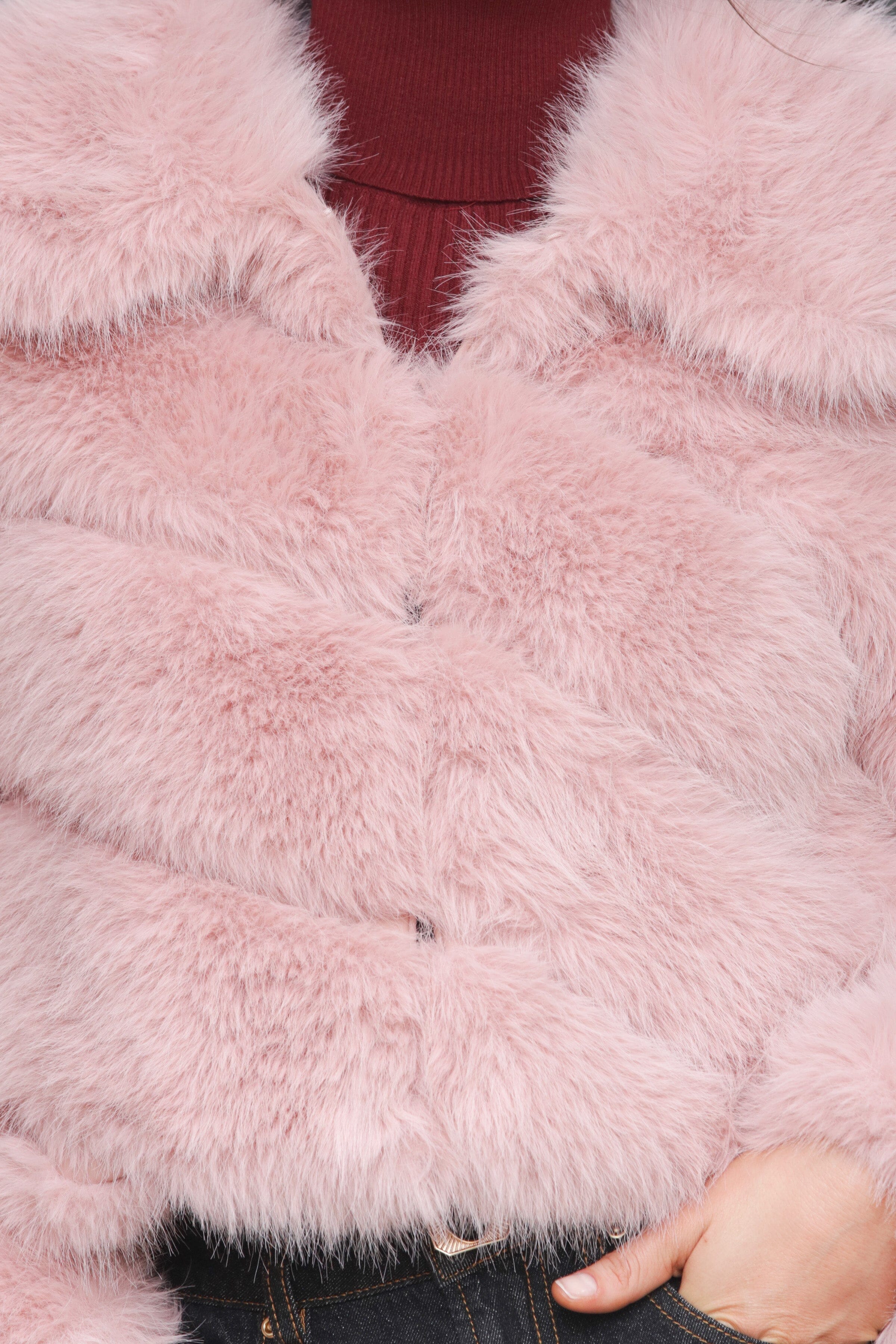 Luxe Faux Fur Paneled Coat Coats & Jackets Avec Les Filles