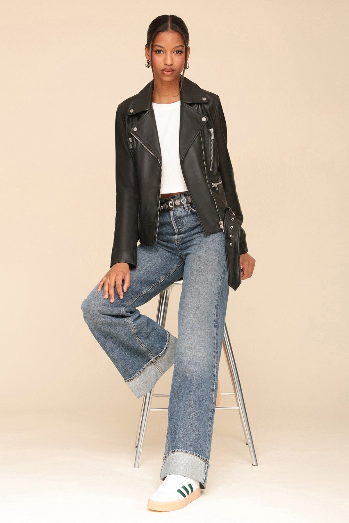 Leather Jacket Stylish Black Coats For Ladies Black Leather Ladies