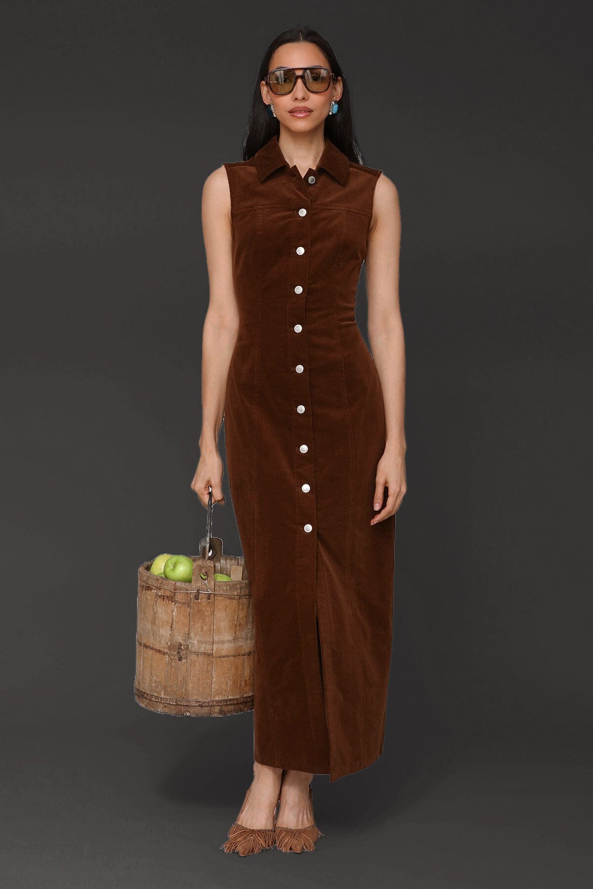 Sleeveless Maxi Corduroy Dress Dresses Avec Les Filles
