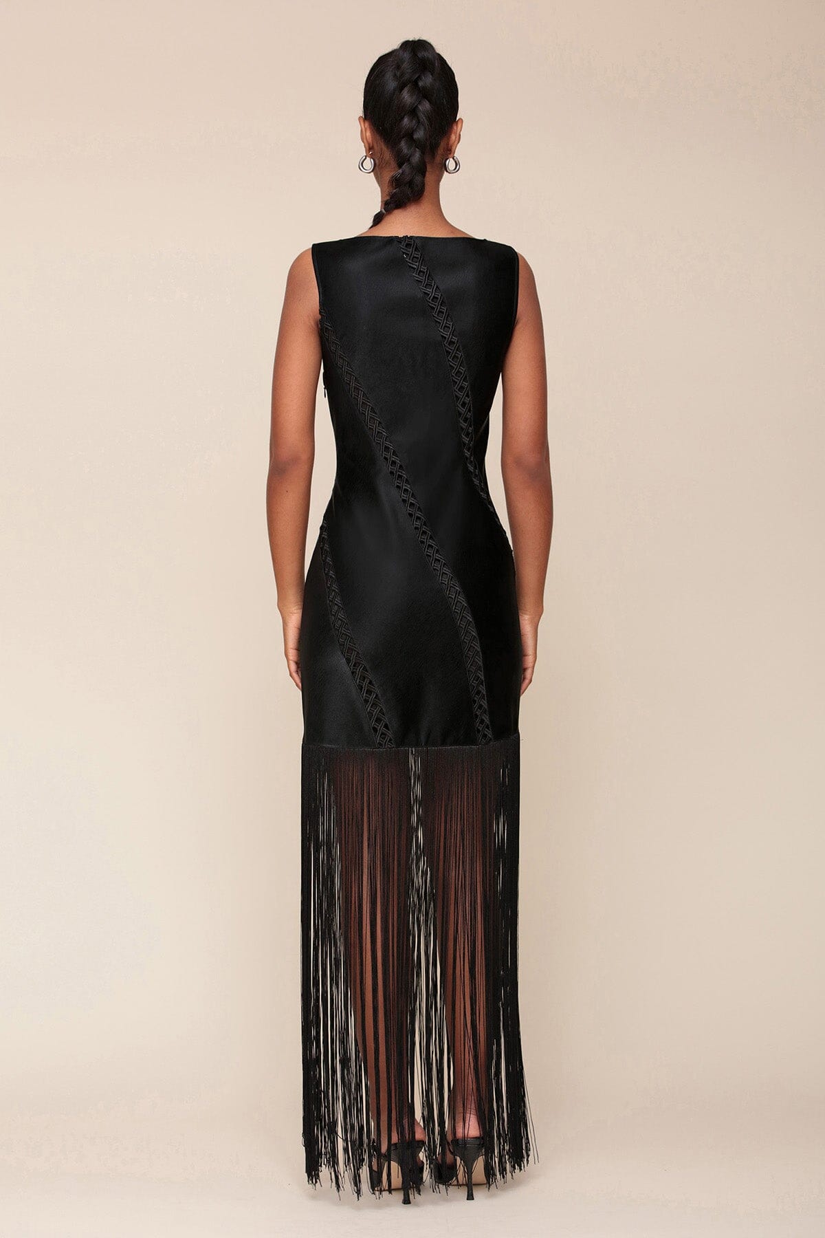 Fringe Faux-Ever Leather™ Maxi Dress Dresses Avec Les Filles