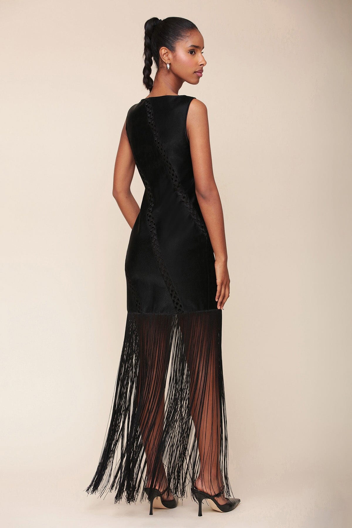Fringe Faux-Ever Leather™ Maxi Dress Dresses Avec Les Filles