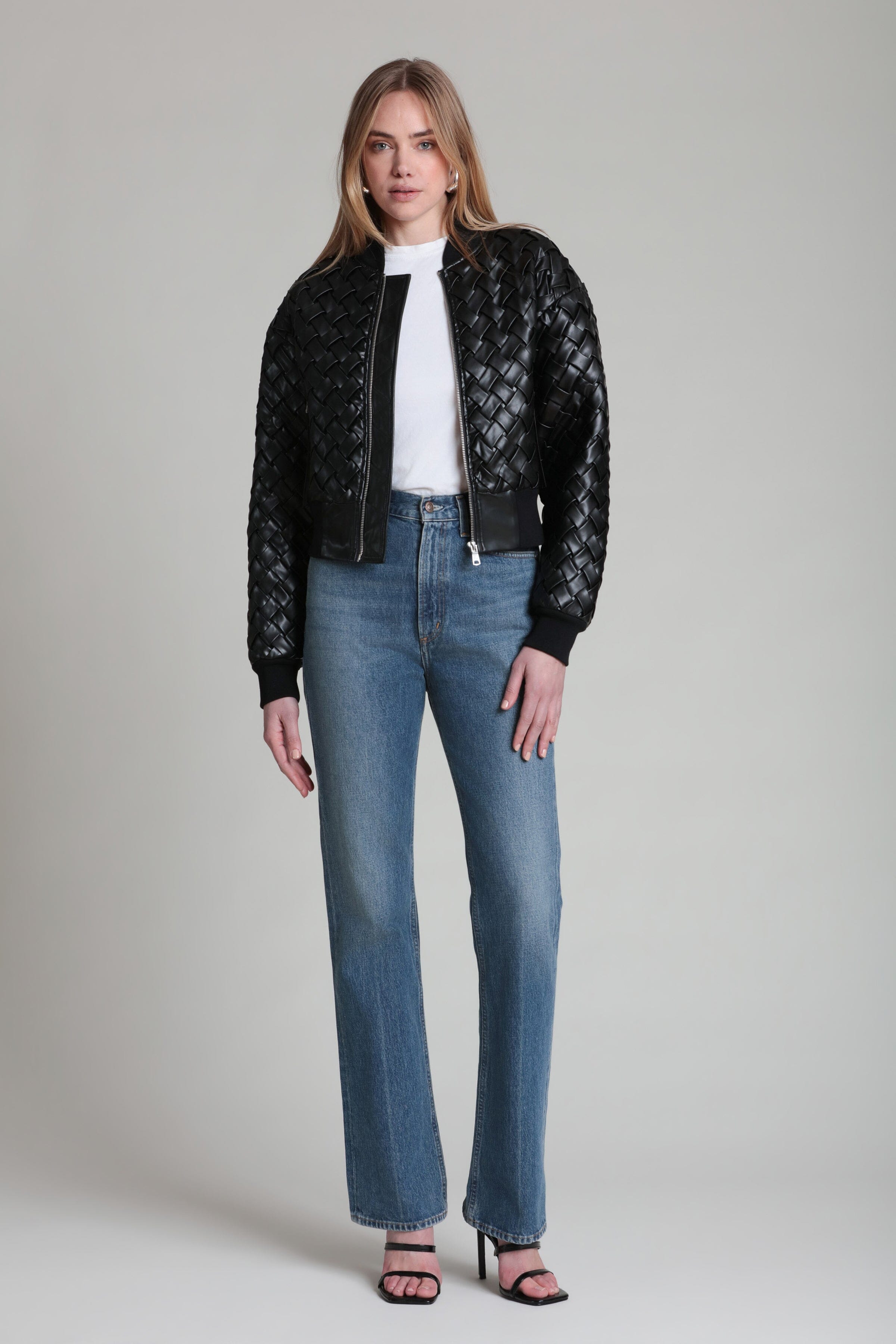 faux leather black bomber jacket with drop-shoulders and relaxed fit - women's cute bomber jackets by Avec Les Filles