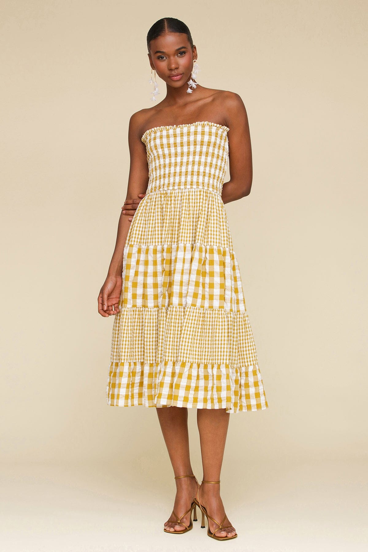 Cotton Gingham Tiered Maxi Skirt Skirts Avec Les Filles