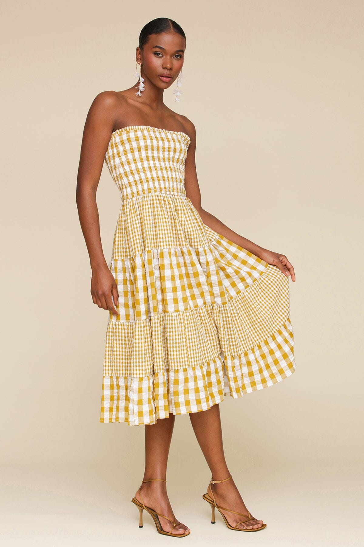 Cotton Gingham Tiered Maxi Skirt Skirts Avec Les Filles