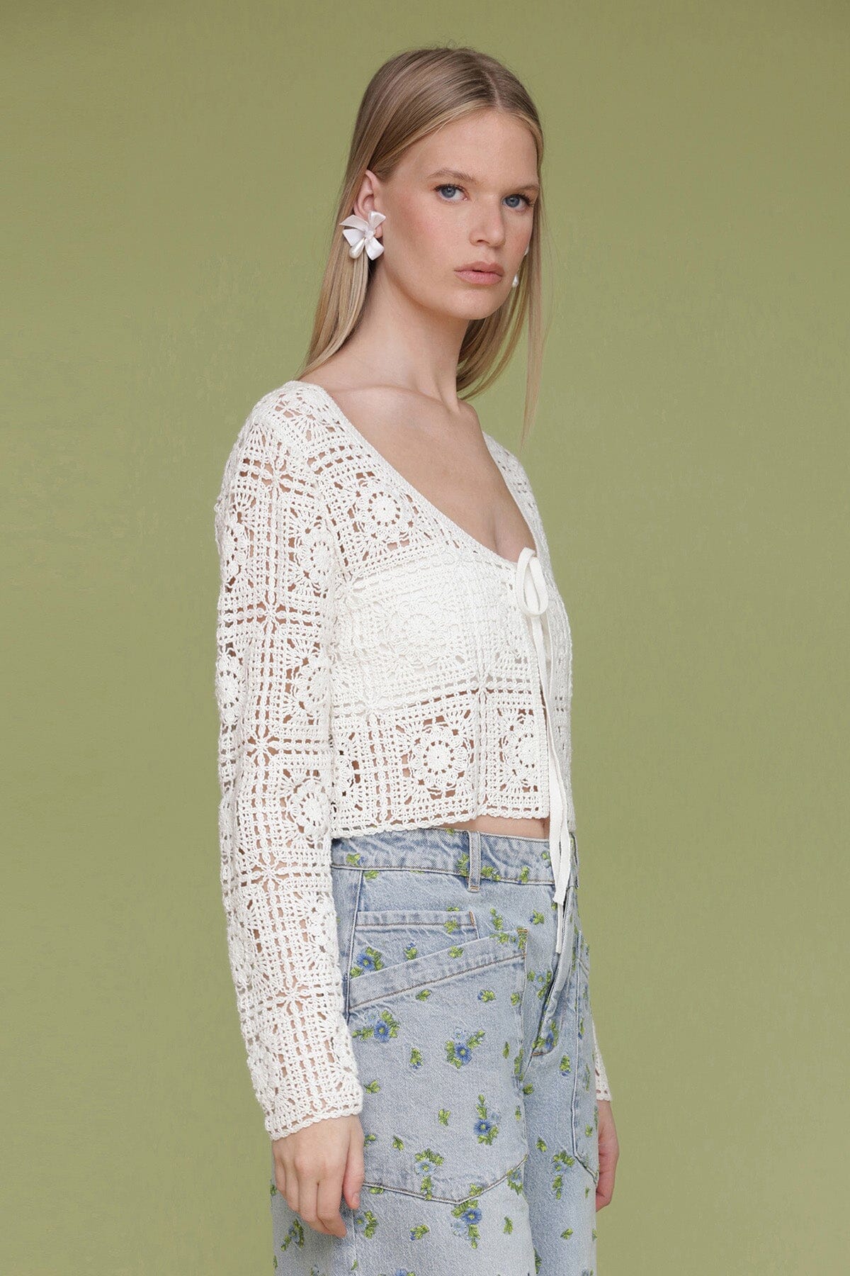 Cardigan Tie At Front Tops Avec Les Filles