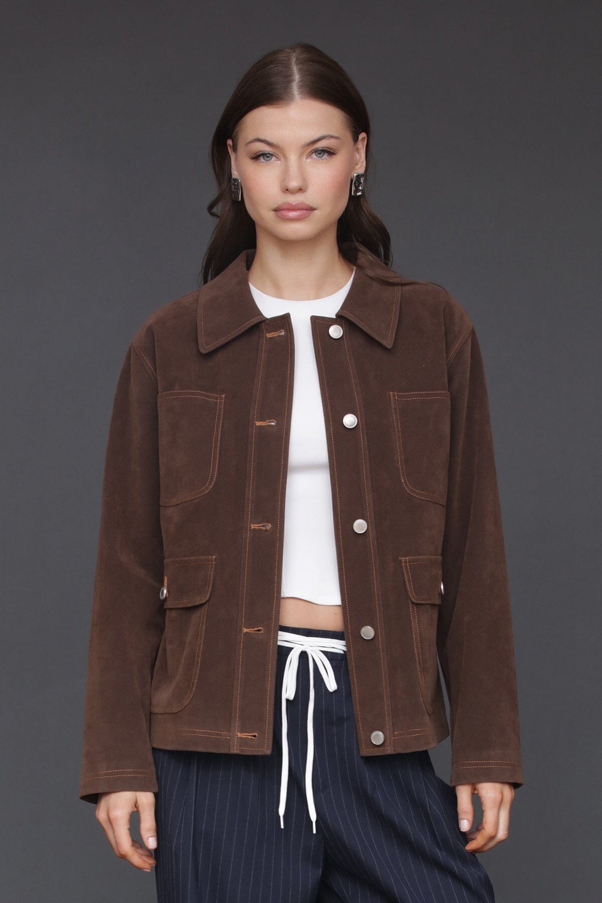 Faux Suede Barn Jacket Coats & Jackets Avec Les Filles