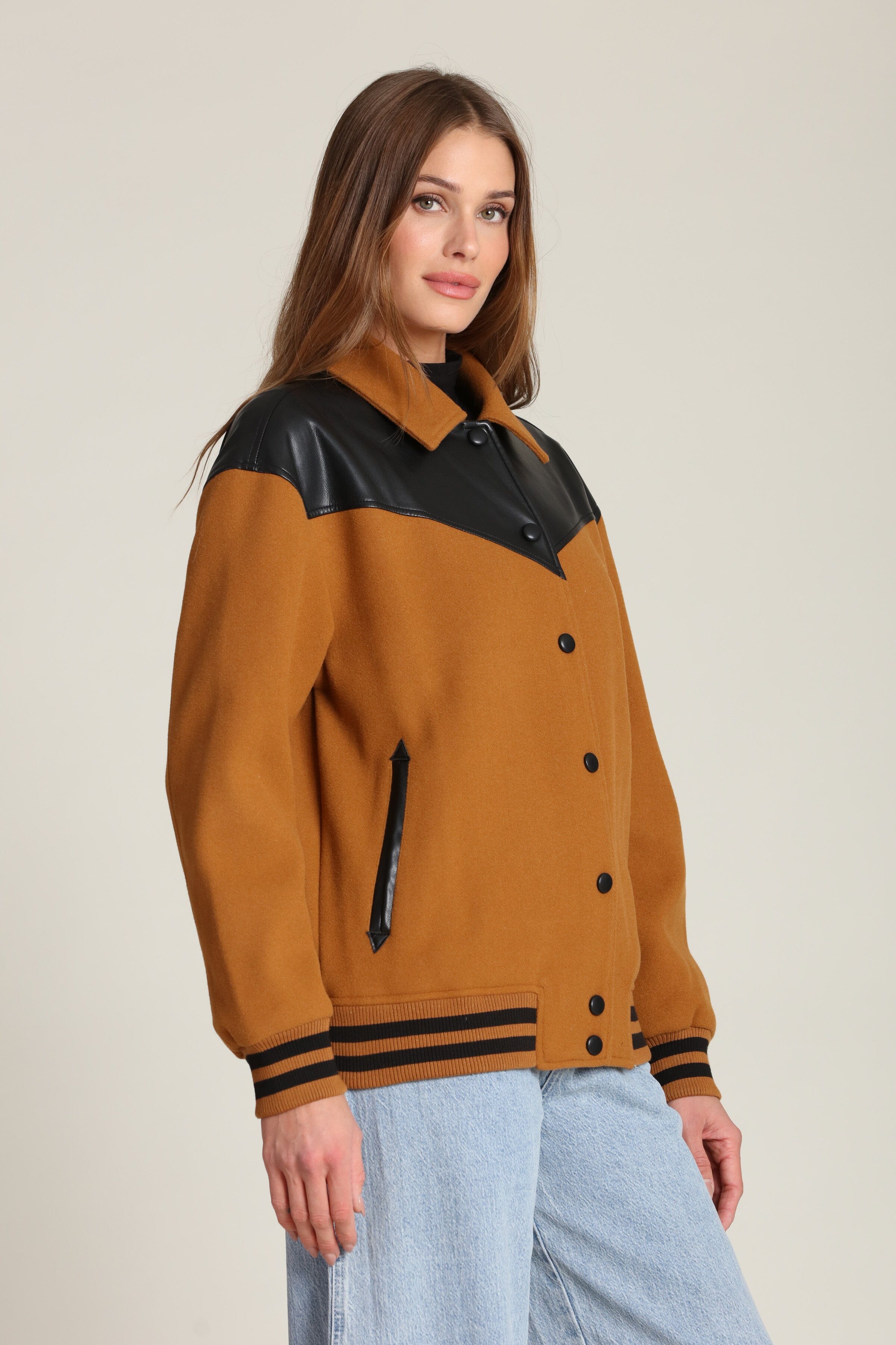 Mixed Media Western Bomber Jacket Coats & Jackets Avec Les Filles