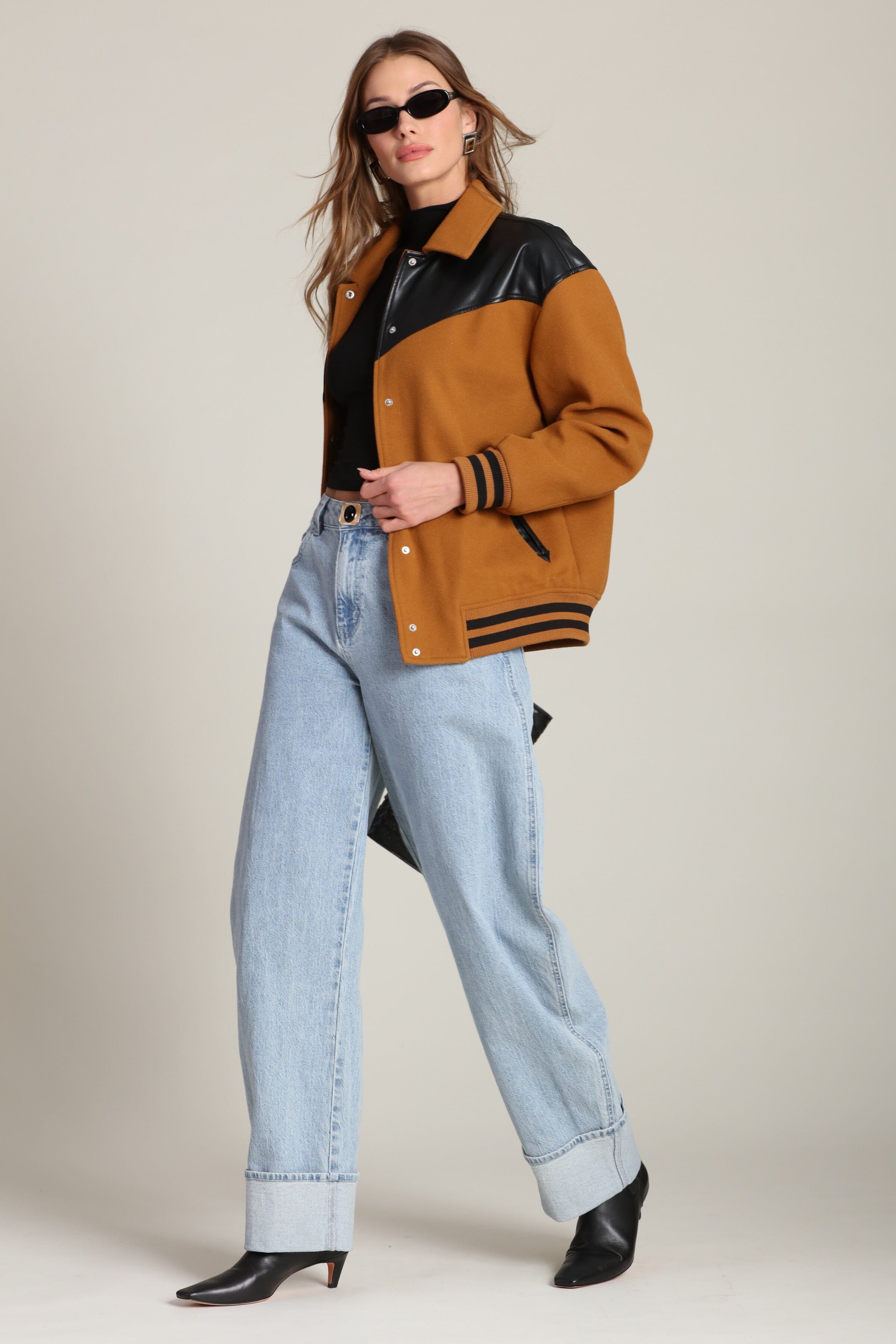 Mixed Media Western Bomber Jacket Coats & Jackets Avec Les Filles