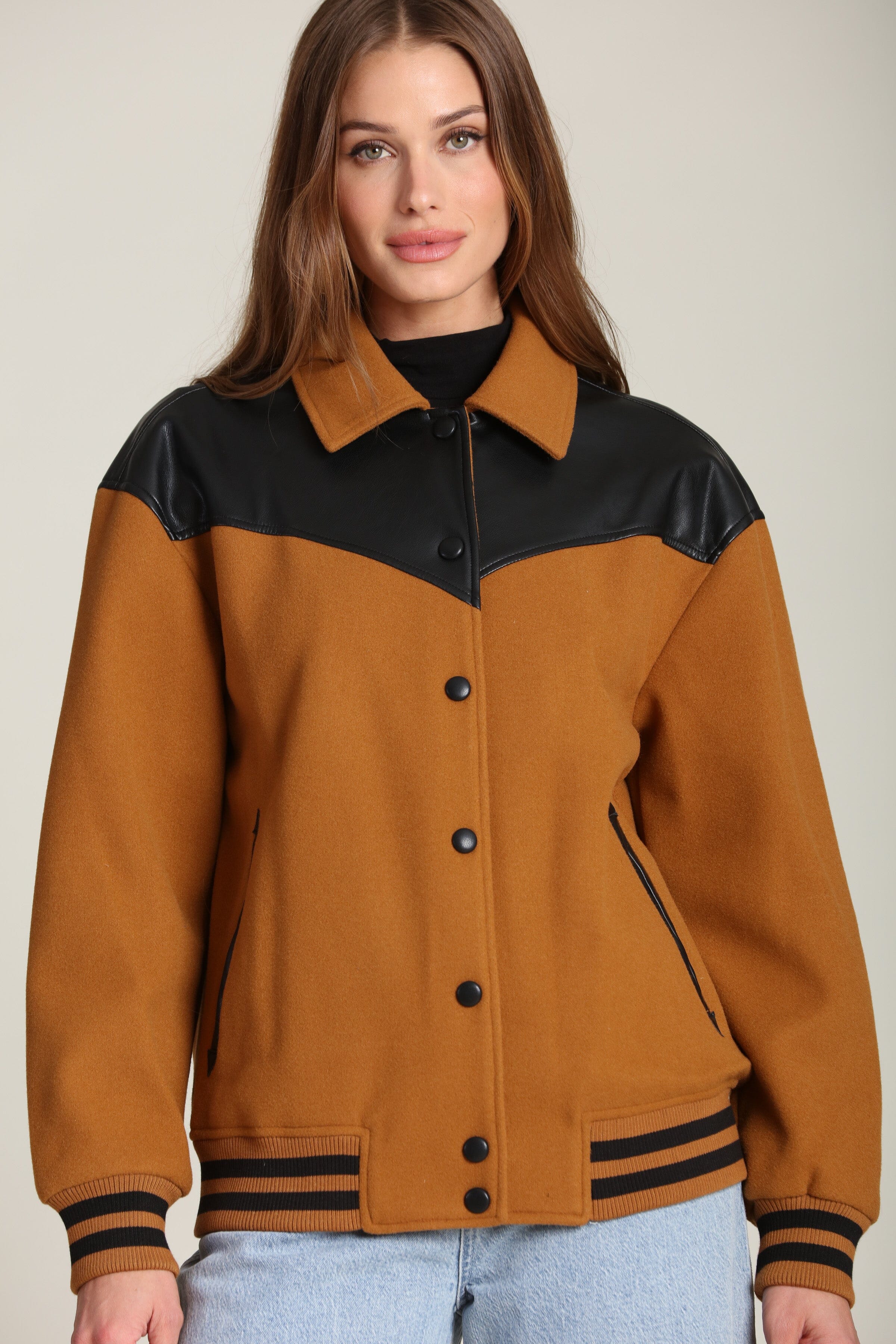 Mixed Media Western Bomber Jacket Coats & Jackets Avec Les Filles