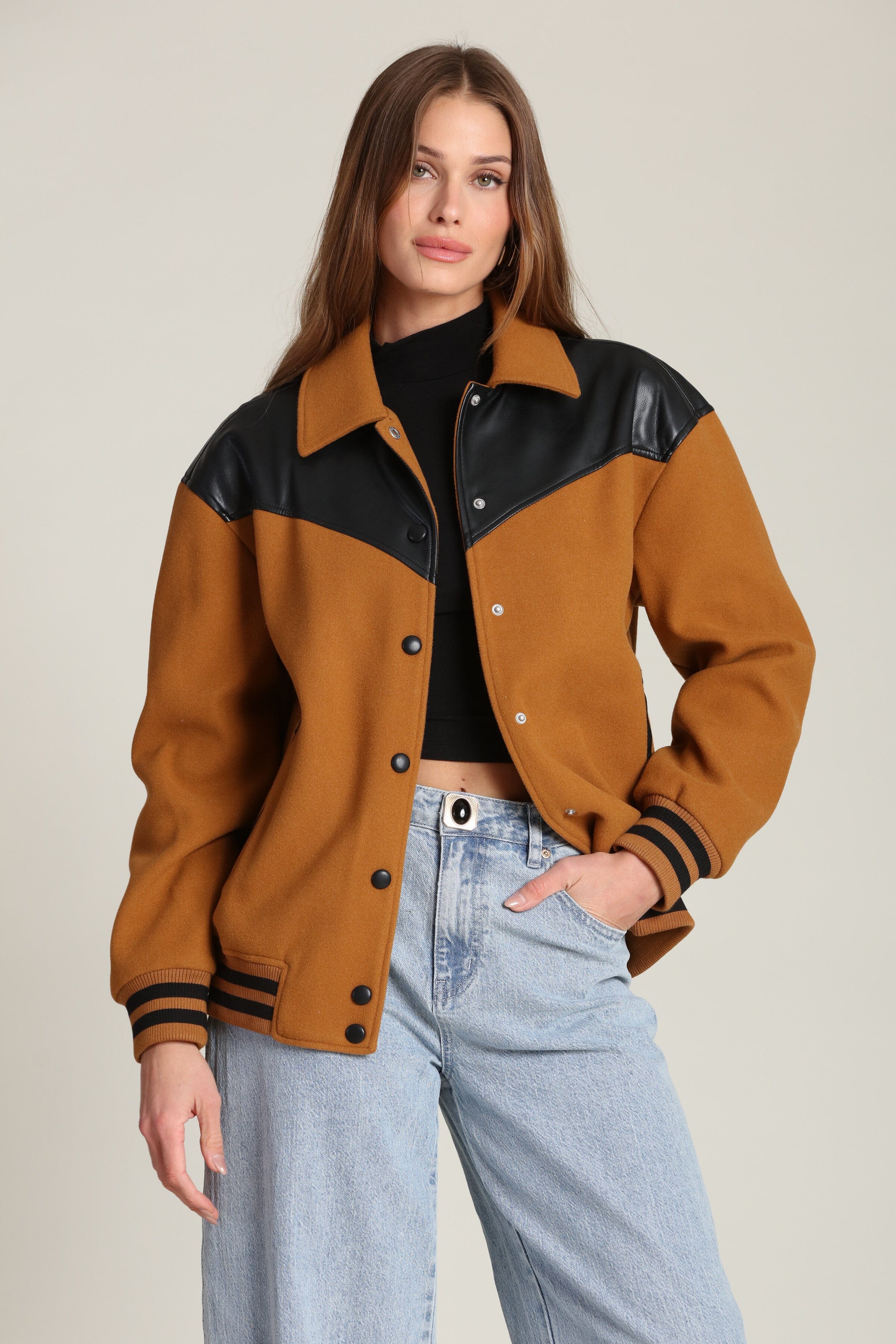 Mixed Media Western Bomber Jacket Coats & Jackets Avec Les Filles