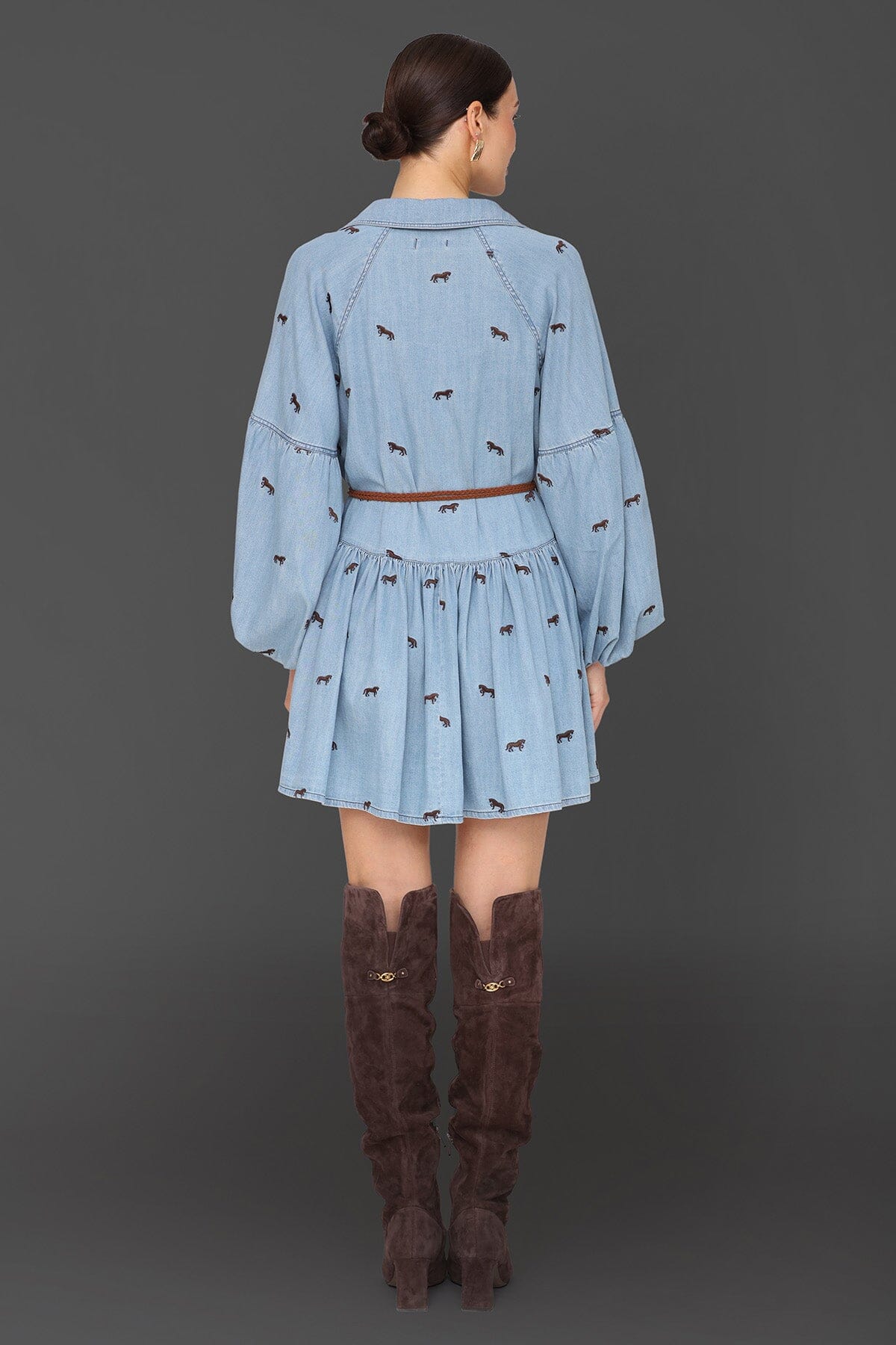 Equine Embroidered Cotton Mini Dress Dresses Avec Les Filles