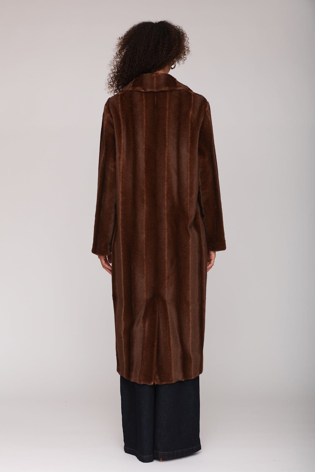 Striped Faux Mink Fur Coat Coats & Jackets Avec Les Filles