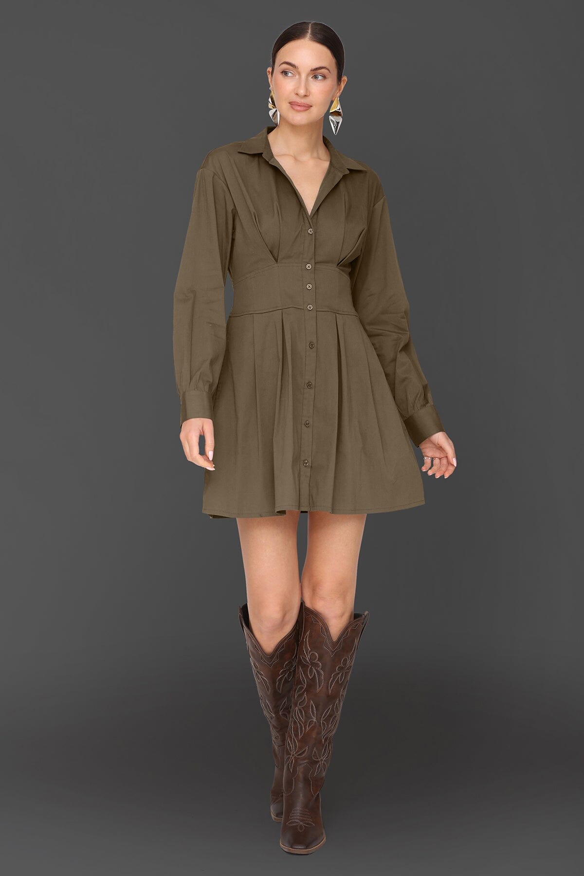 Cotton Corset Mini Shirtdress Dresses Avec Les Filles