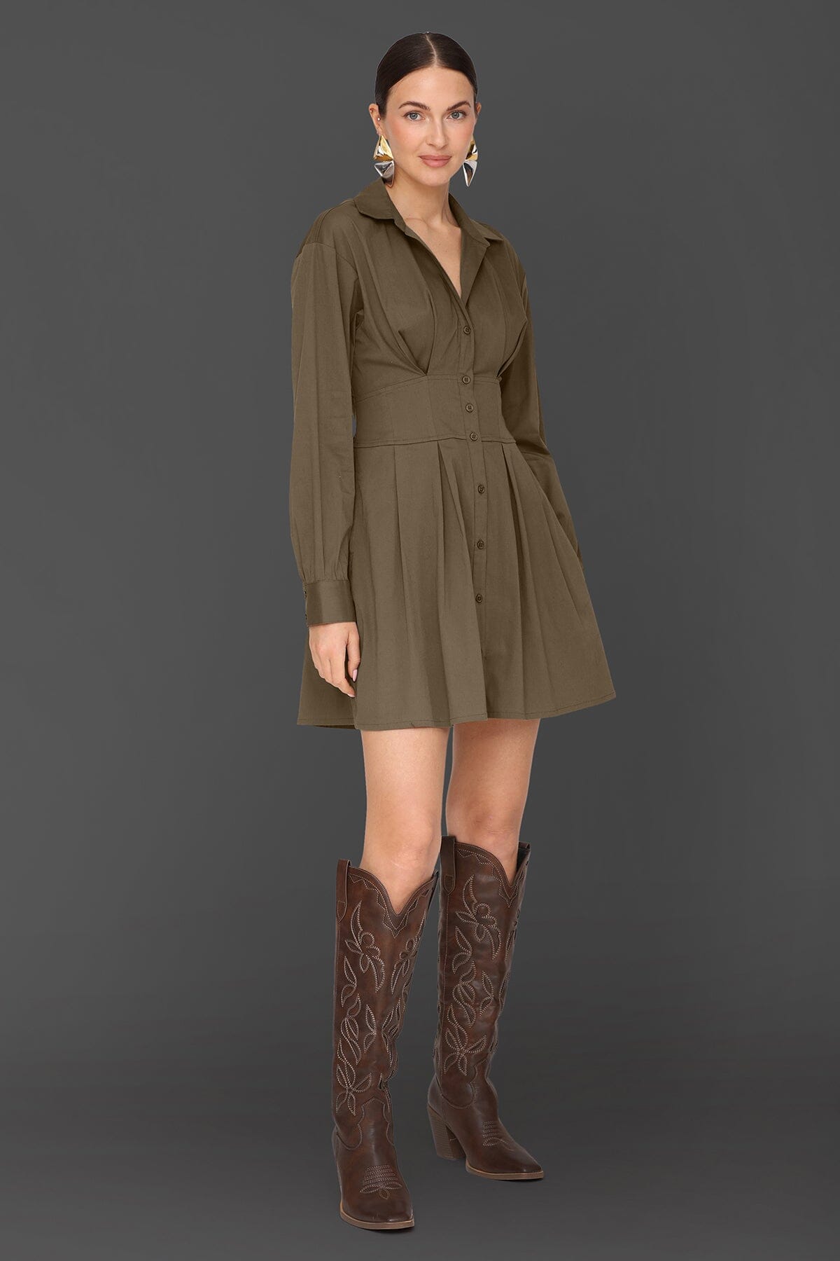 Cotton Corset Mini Shirtdress Dresses Avec Les Filles