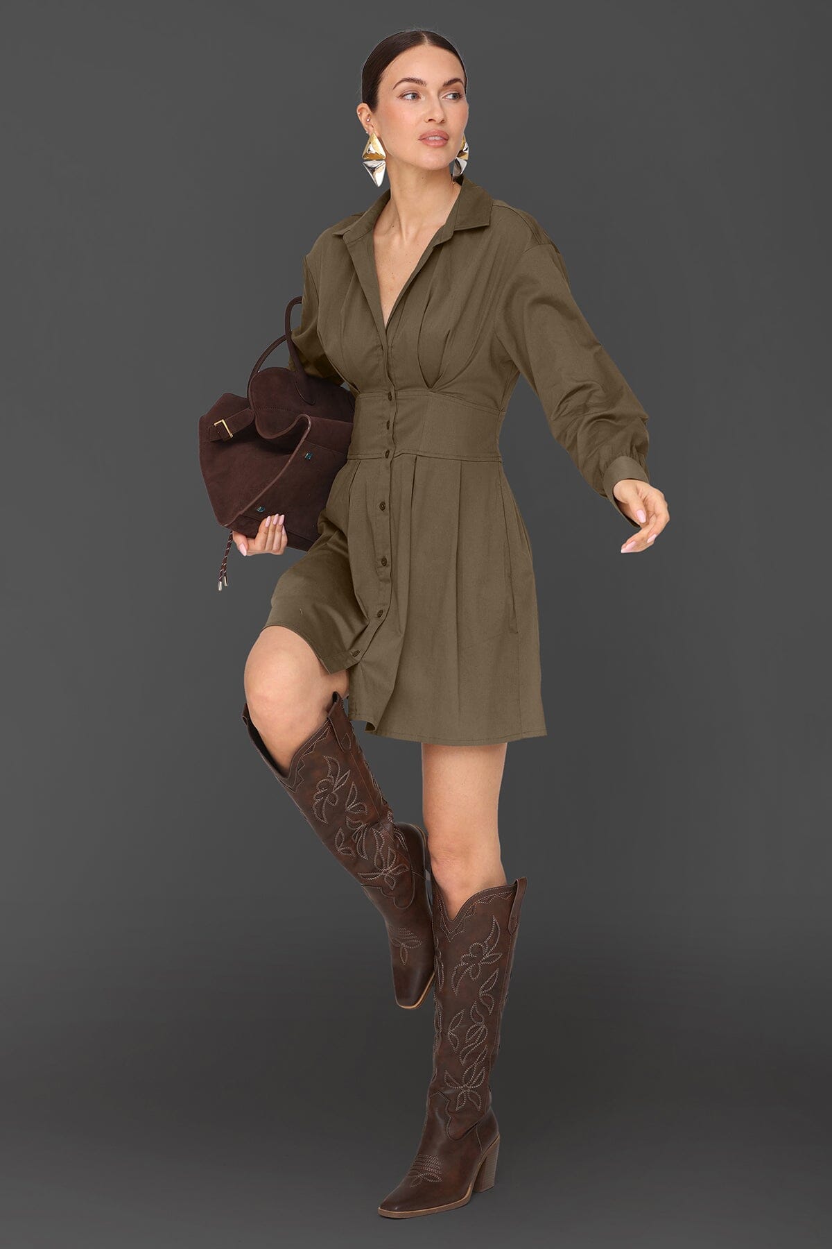 Cotton Corset Mini Shirtdress Dresses Avec Les Filles