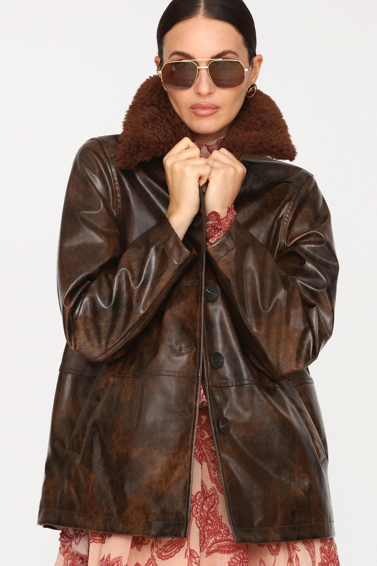 Faux-Ever Leather™ Fur Collar Barn Jacket Coats & Jackets Avec Les Filles