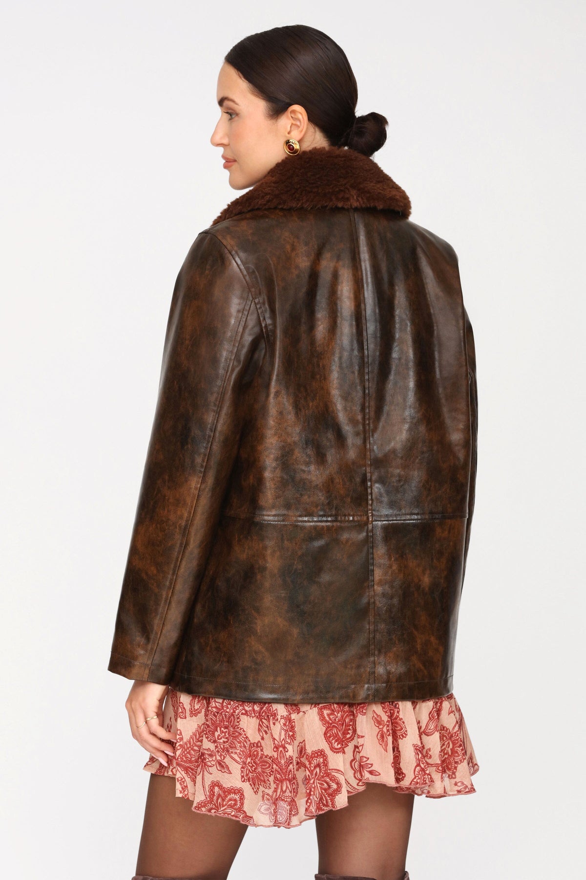 Faux-Ever Leather™ Fur Collar Barn Jacket Coats & Jackets Avec Les Filles