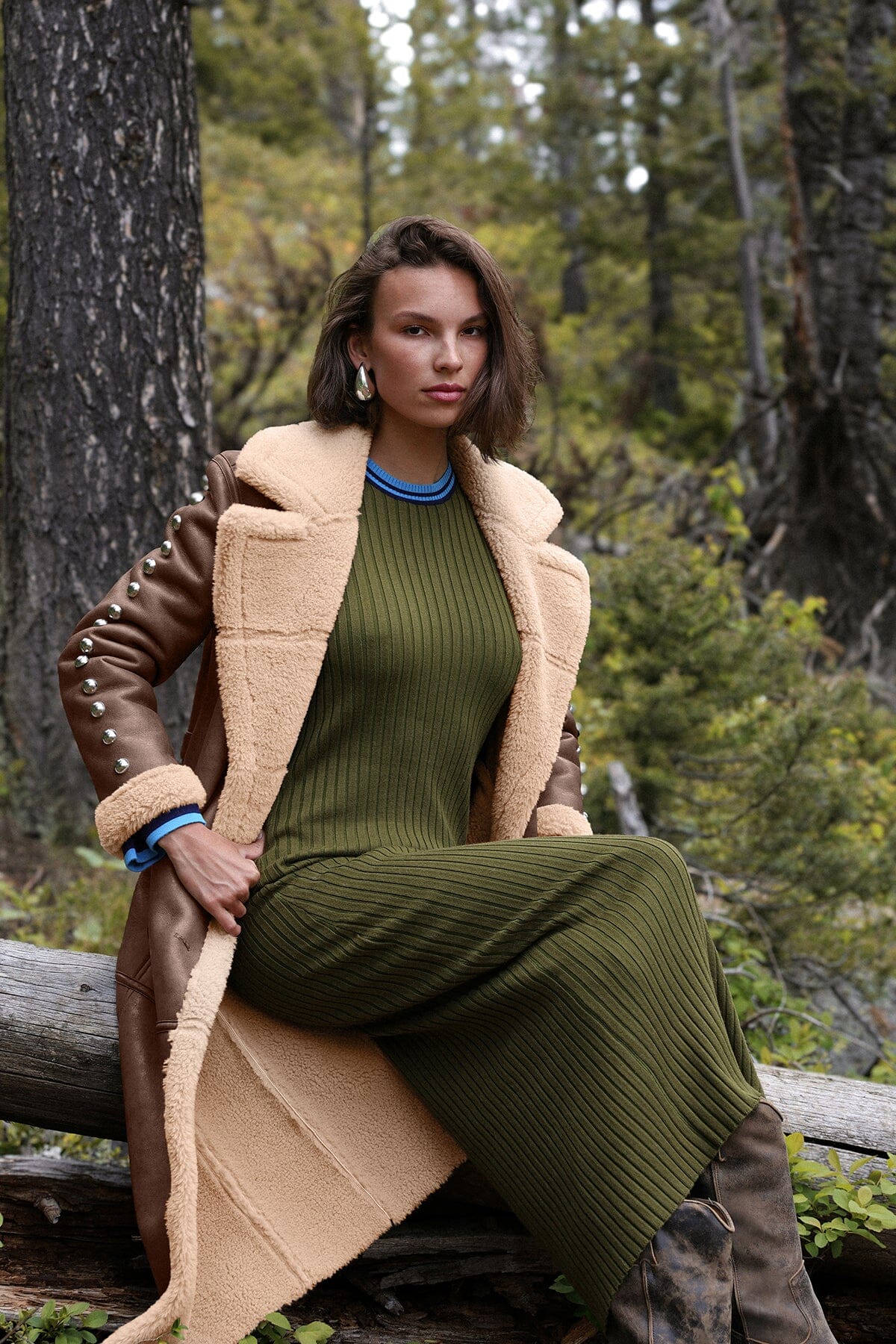 Studded Faux Shearling Coat Coats & Jackets Avec Les Filles