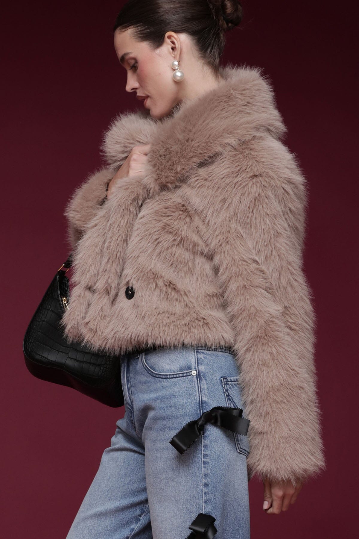 Faux Fur Cropped Coat Coats & Jackets Avec Les Filles