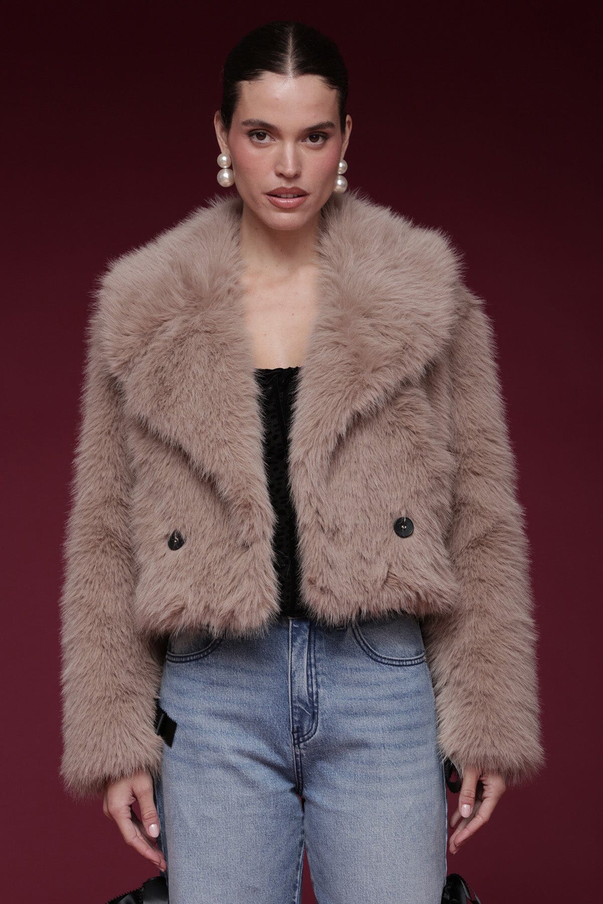 Faux Fur Cropped Coat Coats & Jackets Avec Les Filles