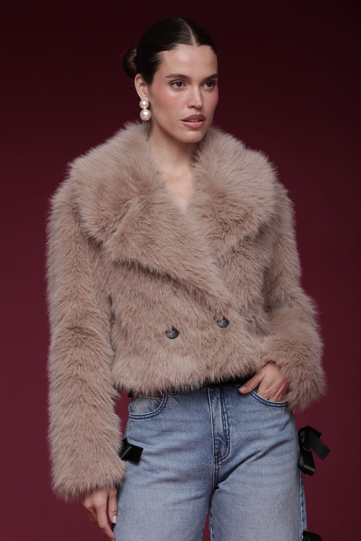 Faux Fur Cropped Coat Coats & Jackets Avec Les Filles