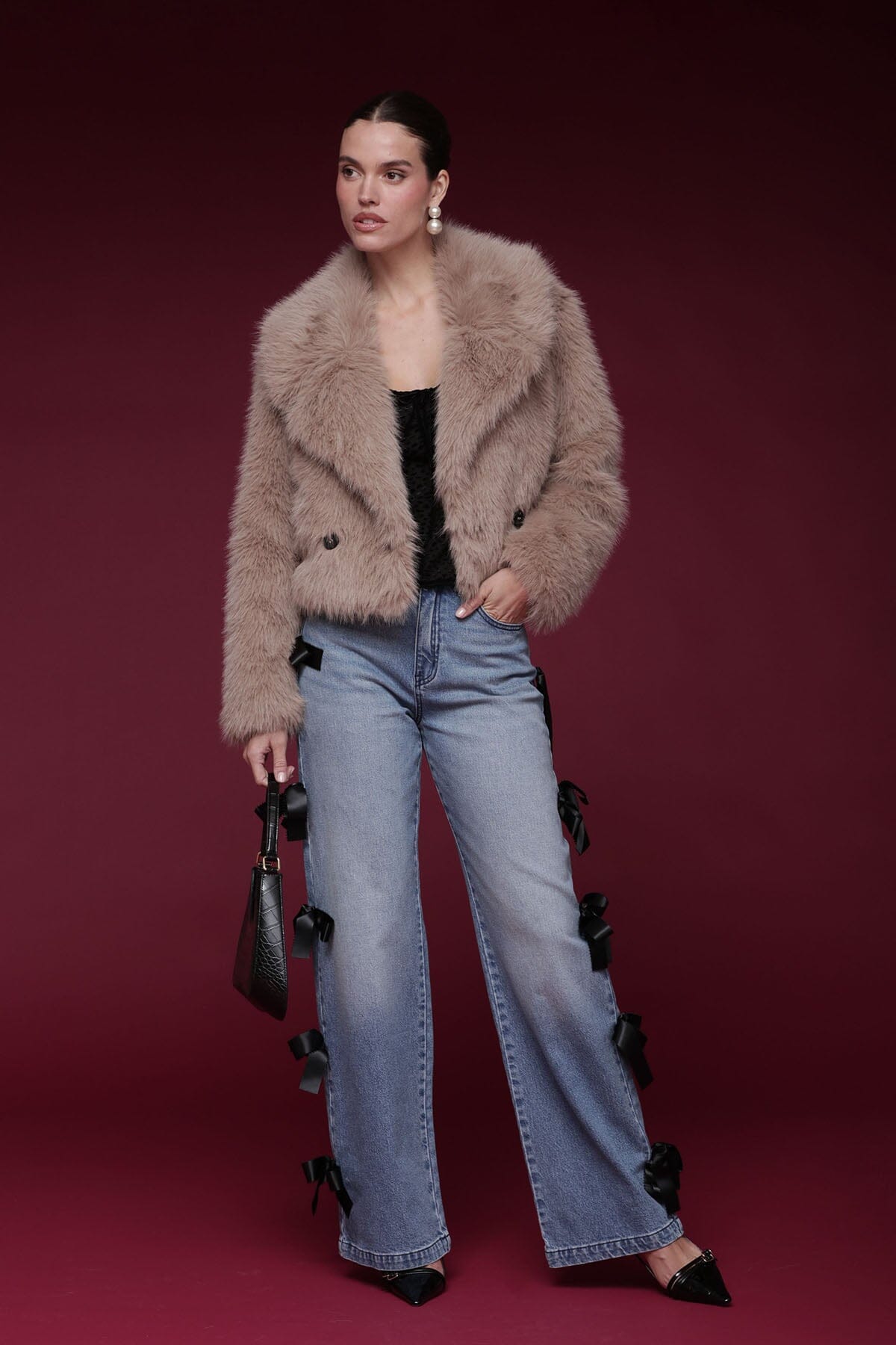 Faux Fur Cropped Coat Coats & Jackets Avec Les Filles