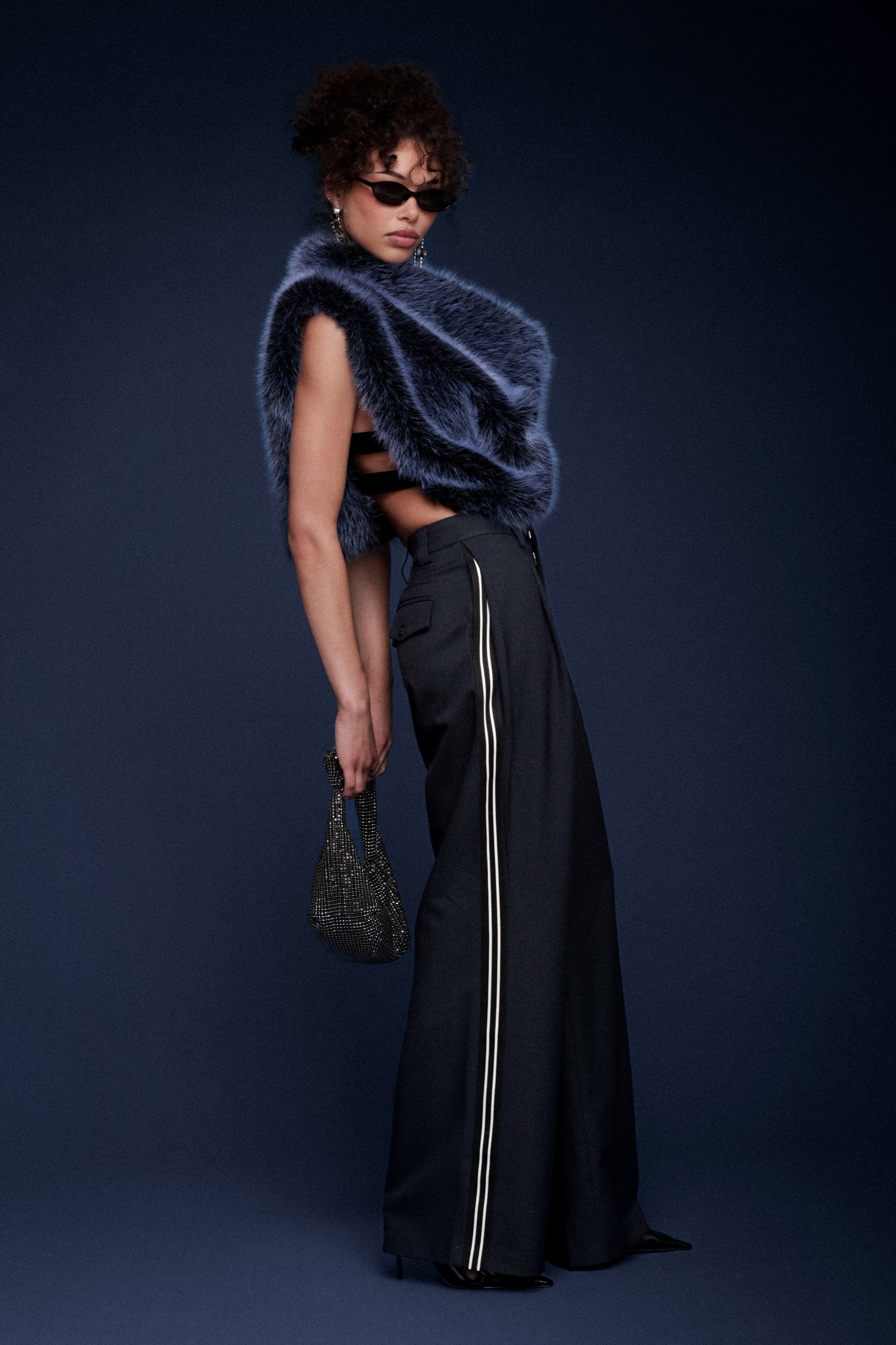 Side Stripe Wide Leg Trouser Pants Avec Les Filles