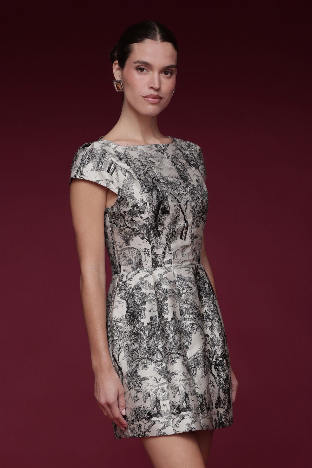 Toile Print Tailored Mini Dress Dresses Avec Les Filles