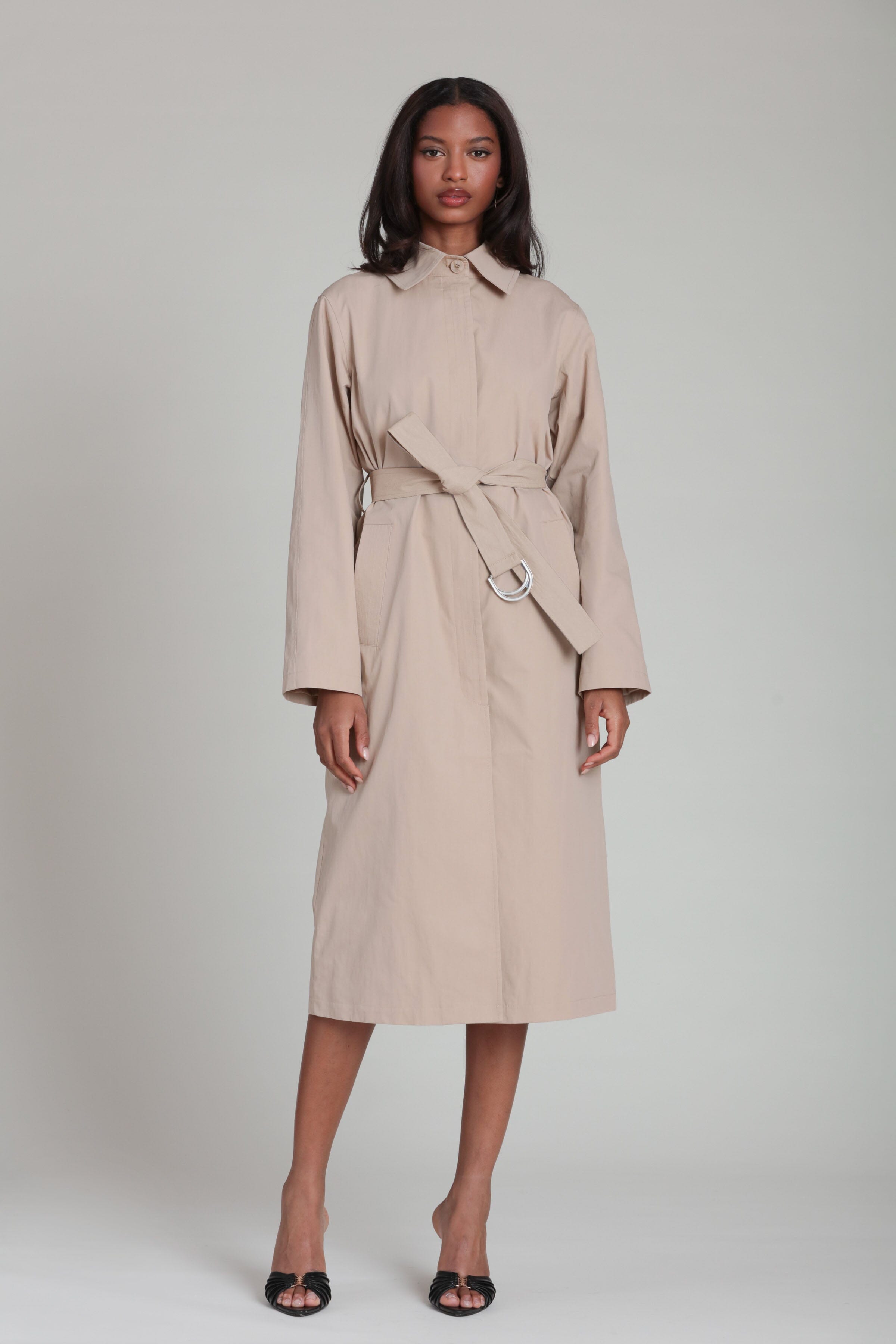 Minimalist Cotton Nylon Trench Coat Coats & Jackets Avec Les Filles Camel XS