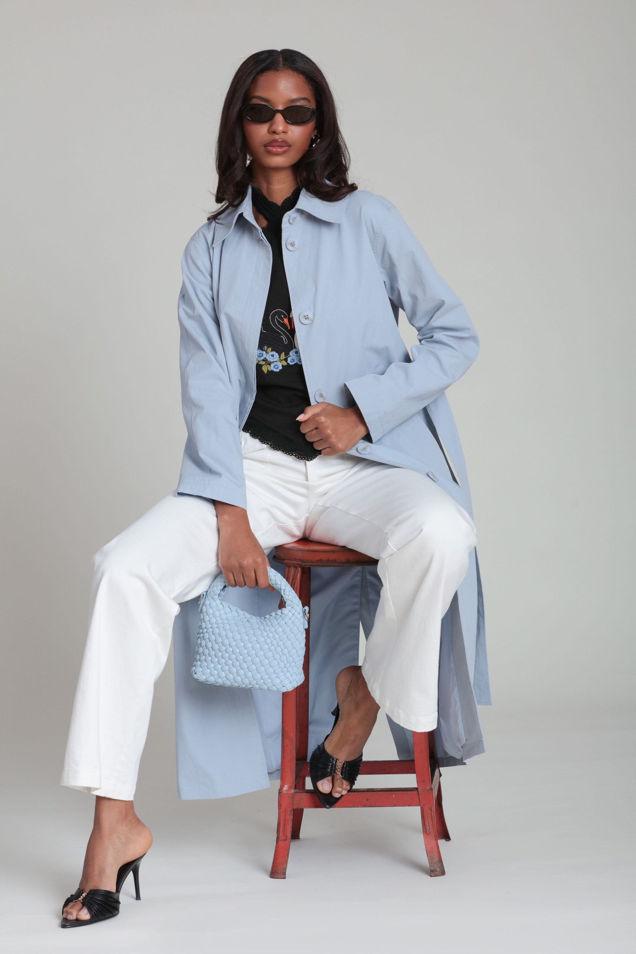 Minimalist Cotton Nylon Trench Coat