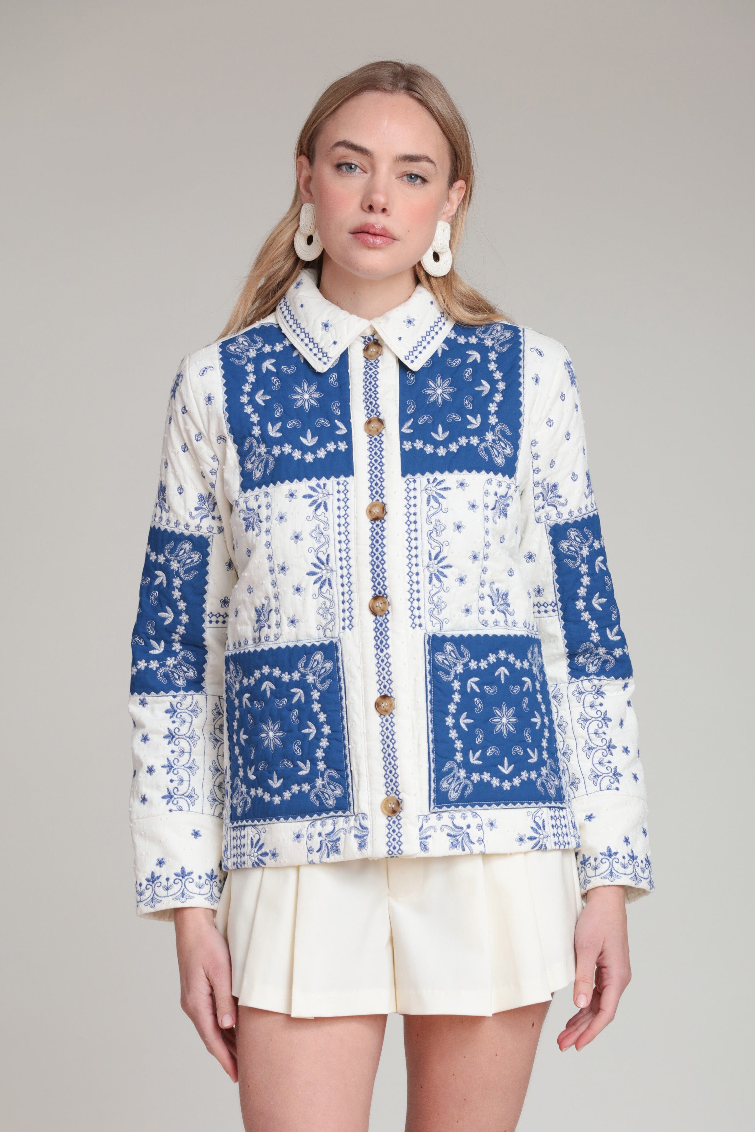 Bandana patchwork cotton quilted jacket - Shop women’s cute coats & jackets by Avec Les Filles