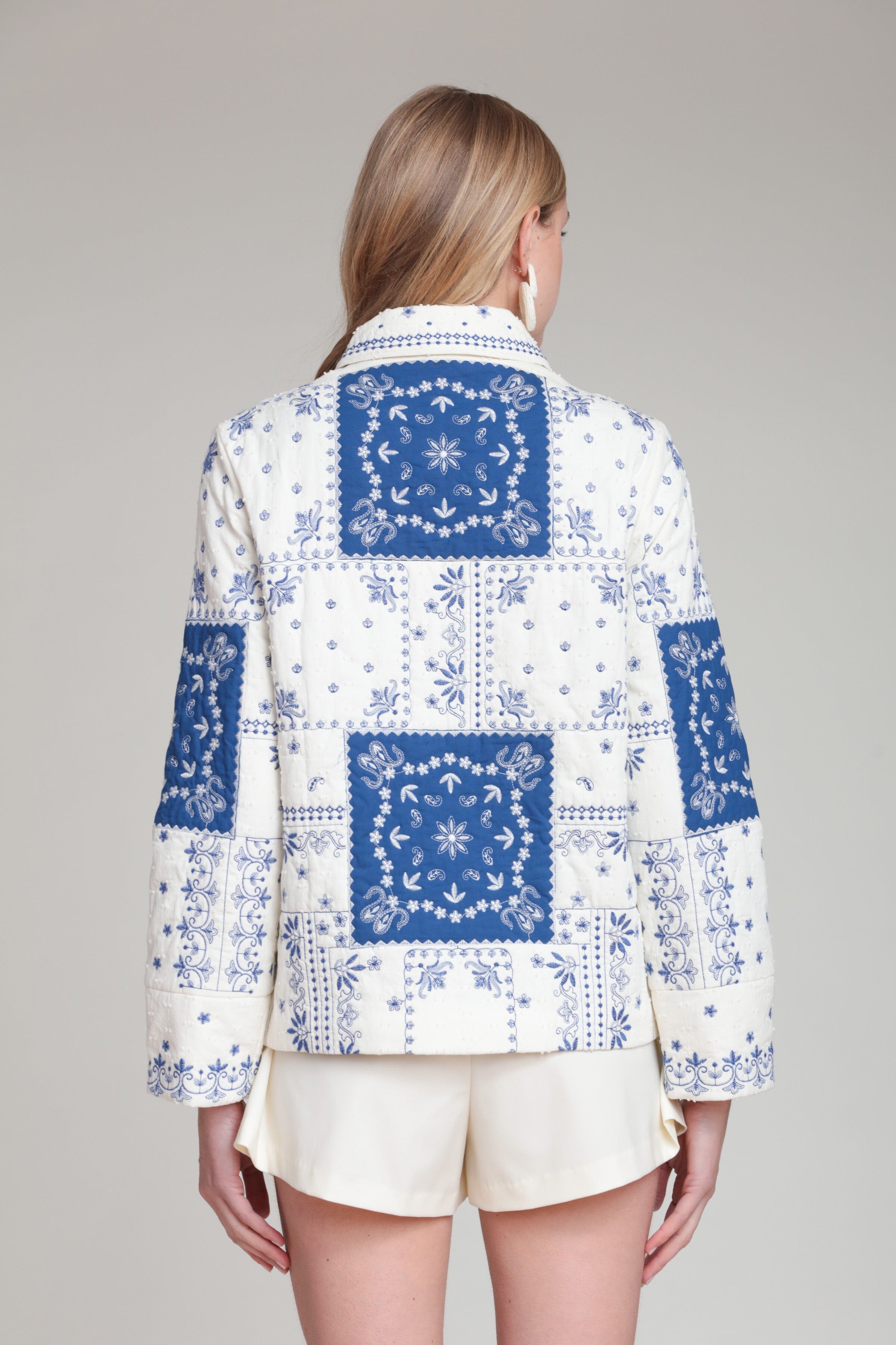 Patchwork cotton quilted jacket with bandana-inspired prints - Shop women’s cute jackets by Avec Les Filles