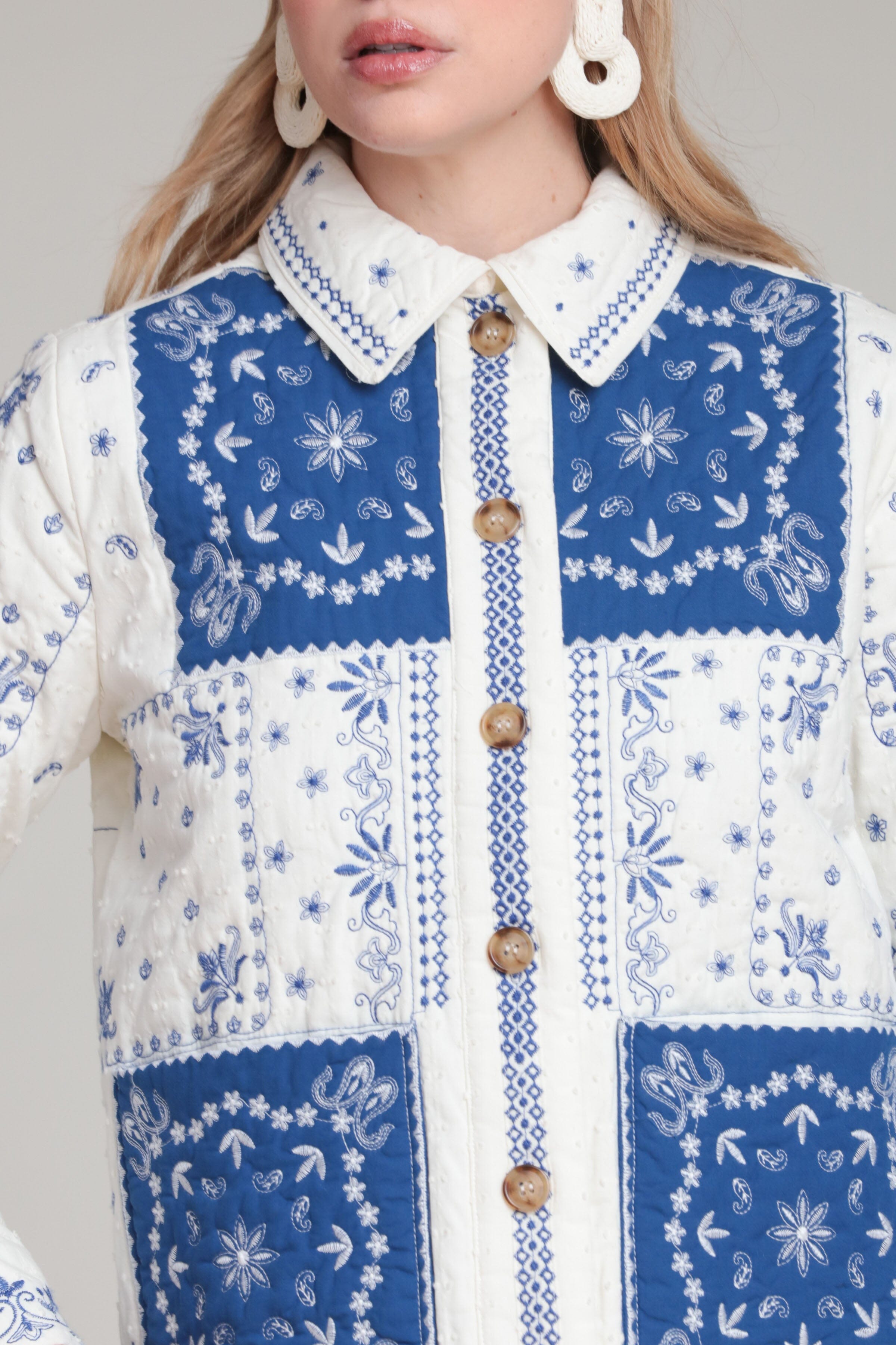 Bandana patchwork cotton quilted jacket with bandana-inspired prints - Shop women’s cute jackets by Avec Les Filles