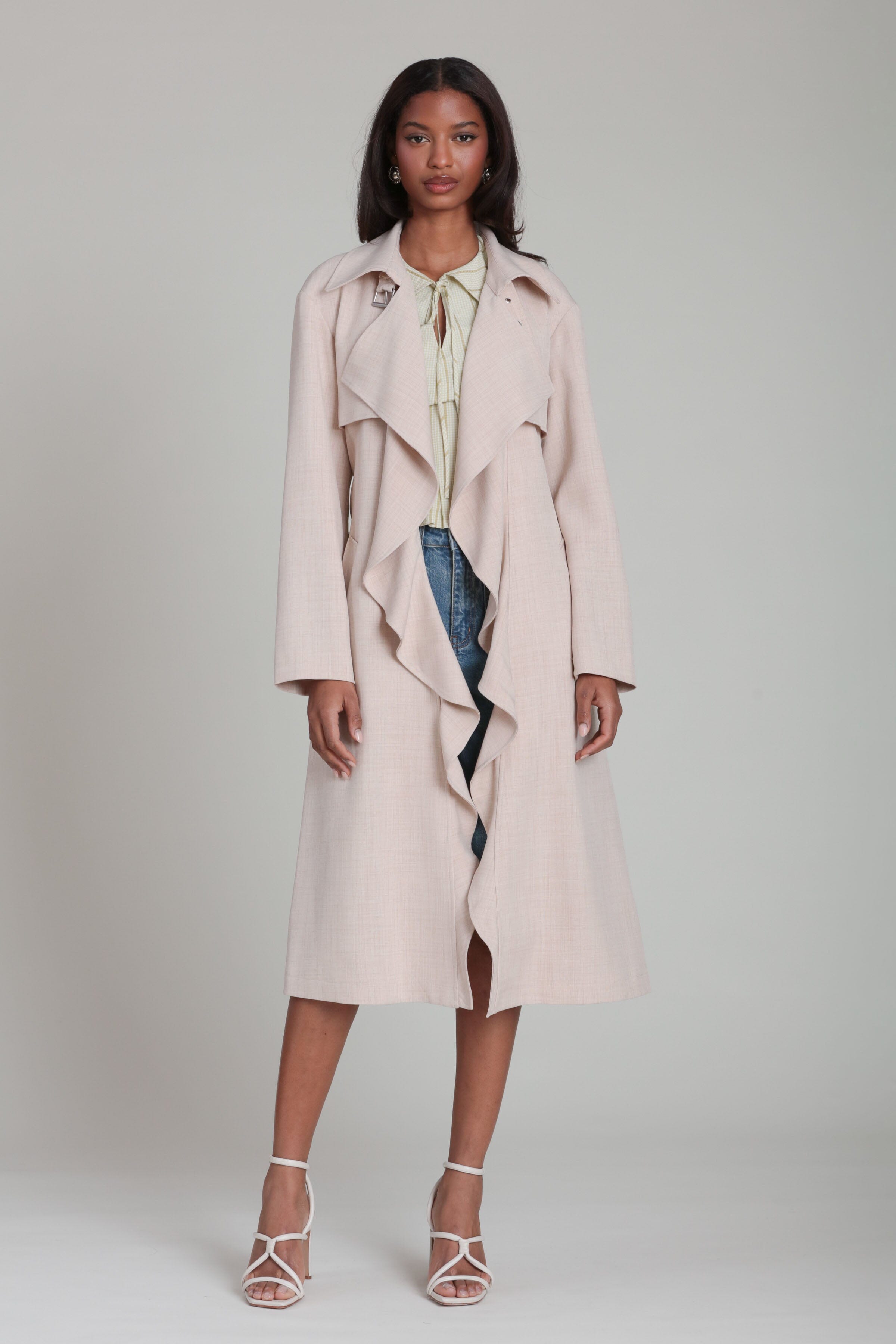 Waterfall Drape Trench Coat Coats & Jackets Avec Les Filles