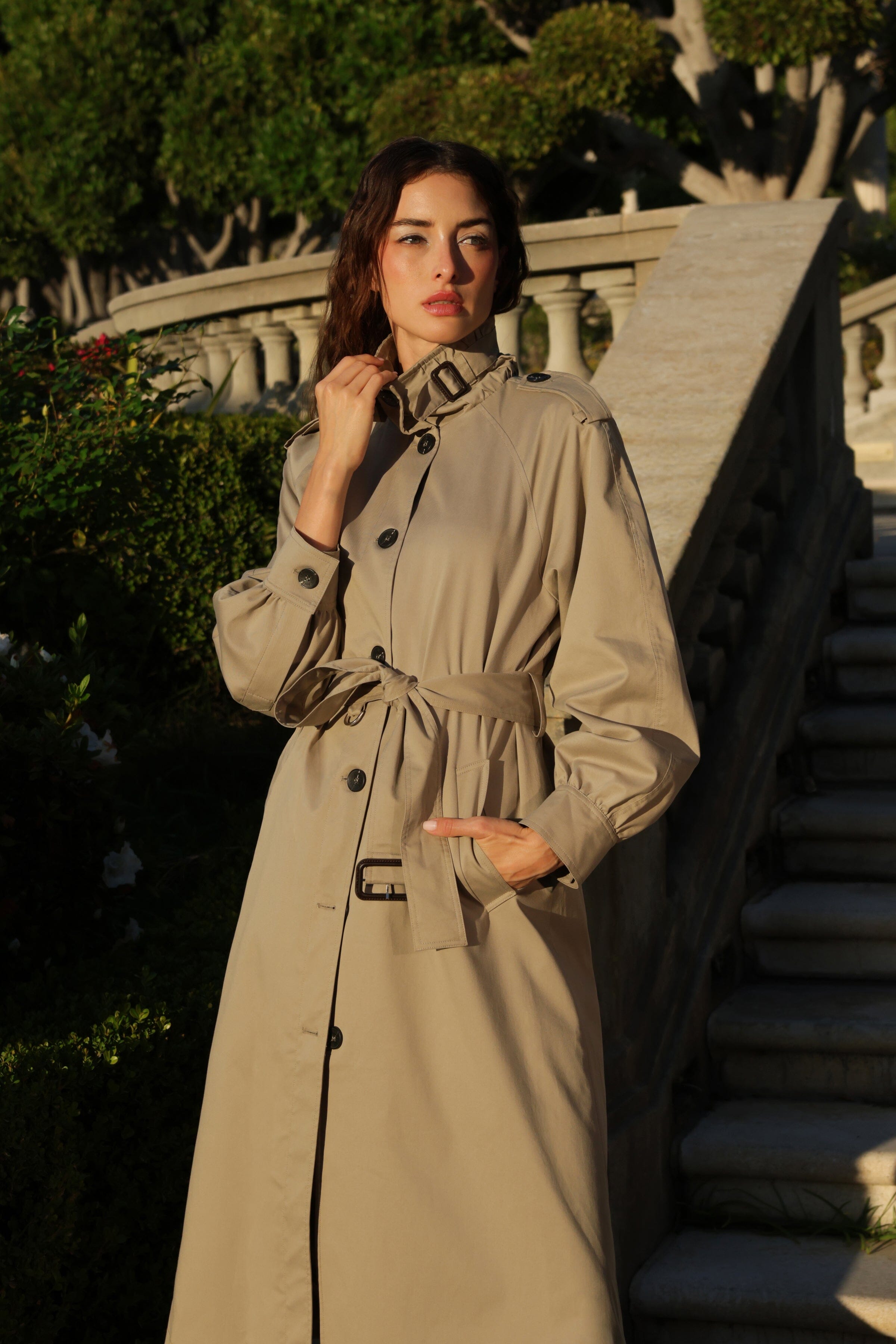 Cotton Blend Utility Trench Coat Coats & Jackets Avec Les Filles