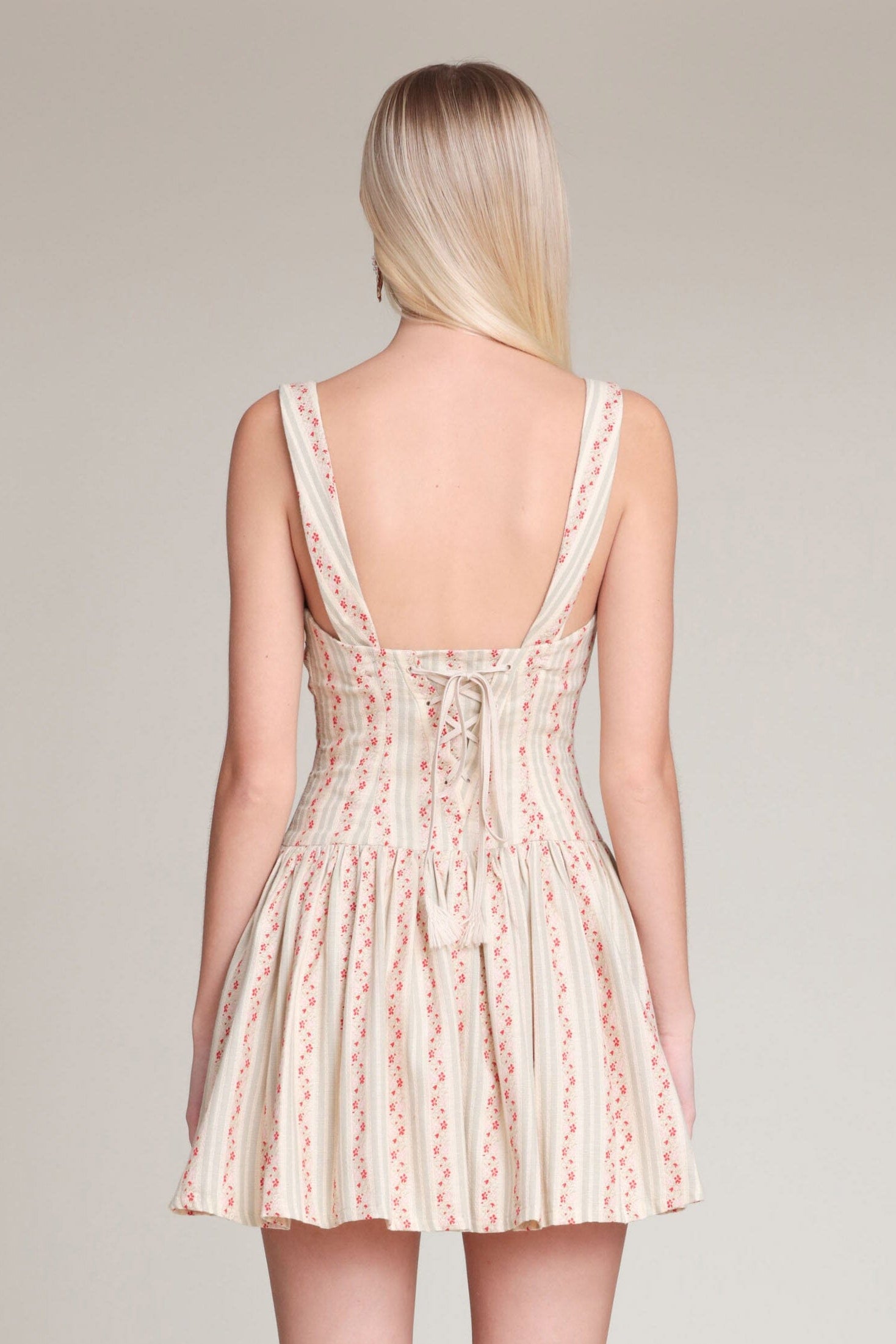 Cotton multicolor floral summer mini dress with flared skirt - Shop womens cute mini dresses by Avec Les Filles