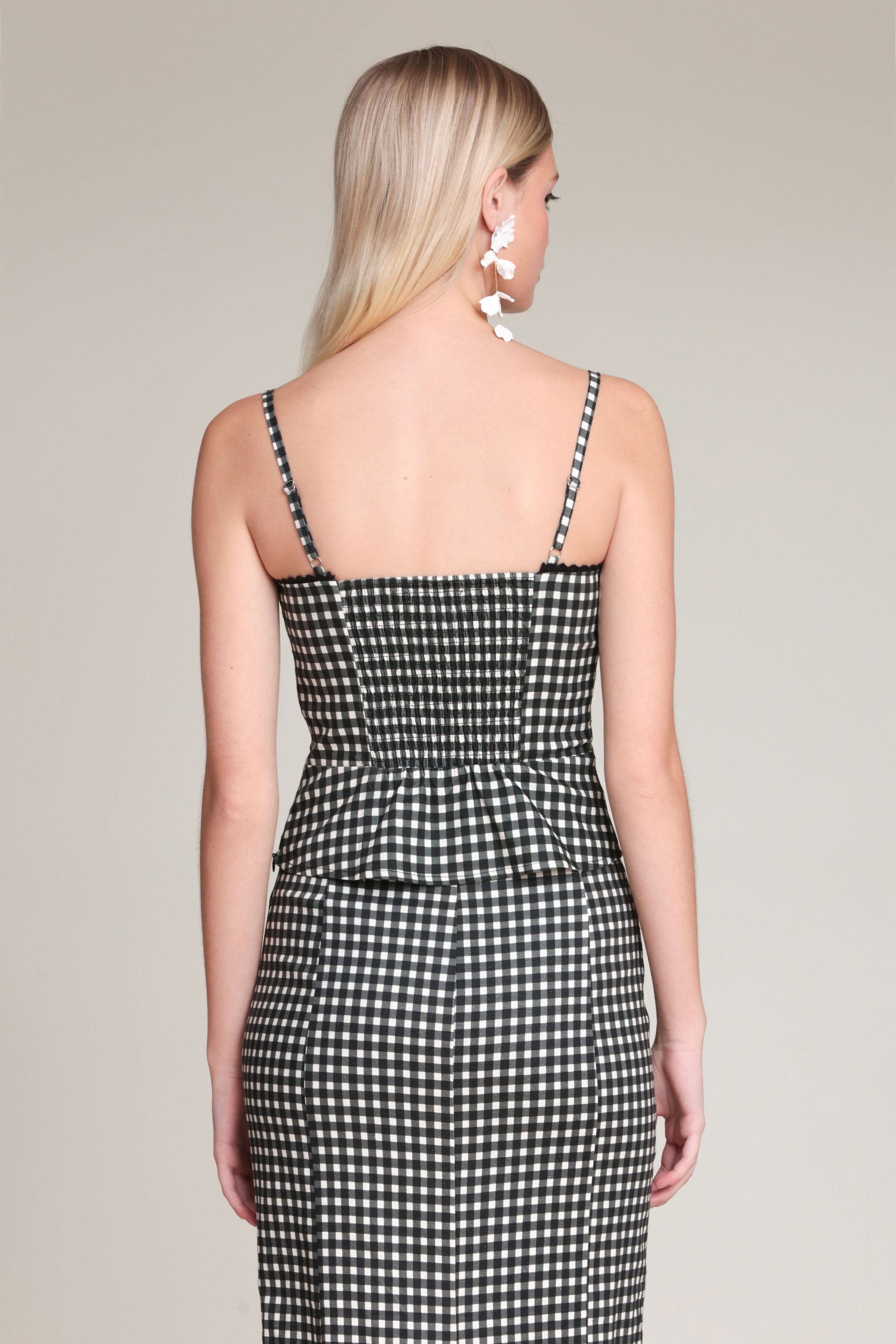 Black gingham cami top with adjustable spaghetti straps - Shop cute women's cami tank tops by Avec Les Filles