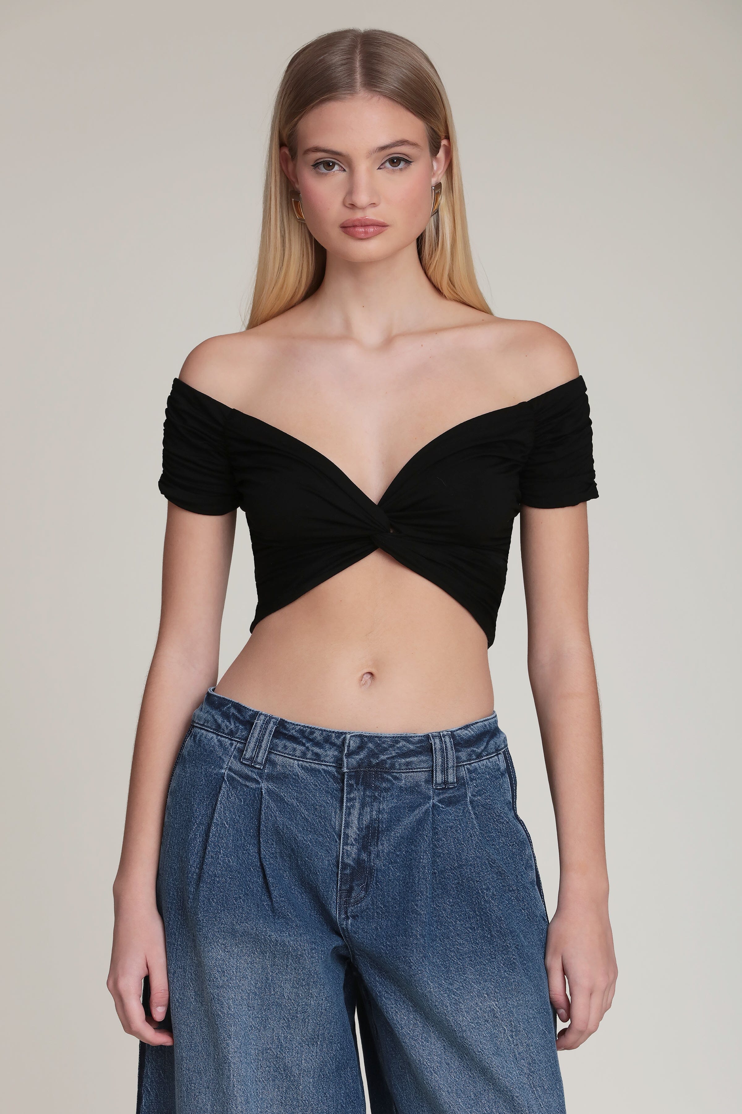 Twist Front Knit Crop Top Shirts & Tops Avec Les Filles