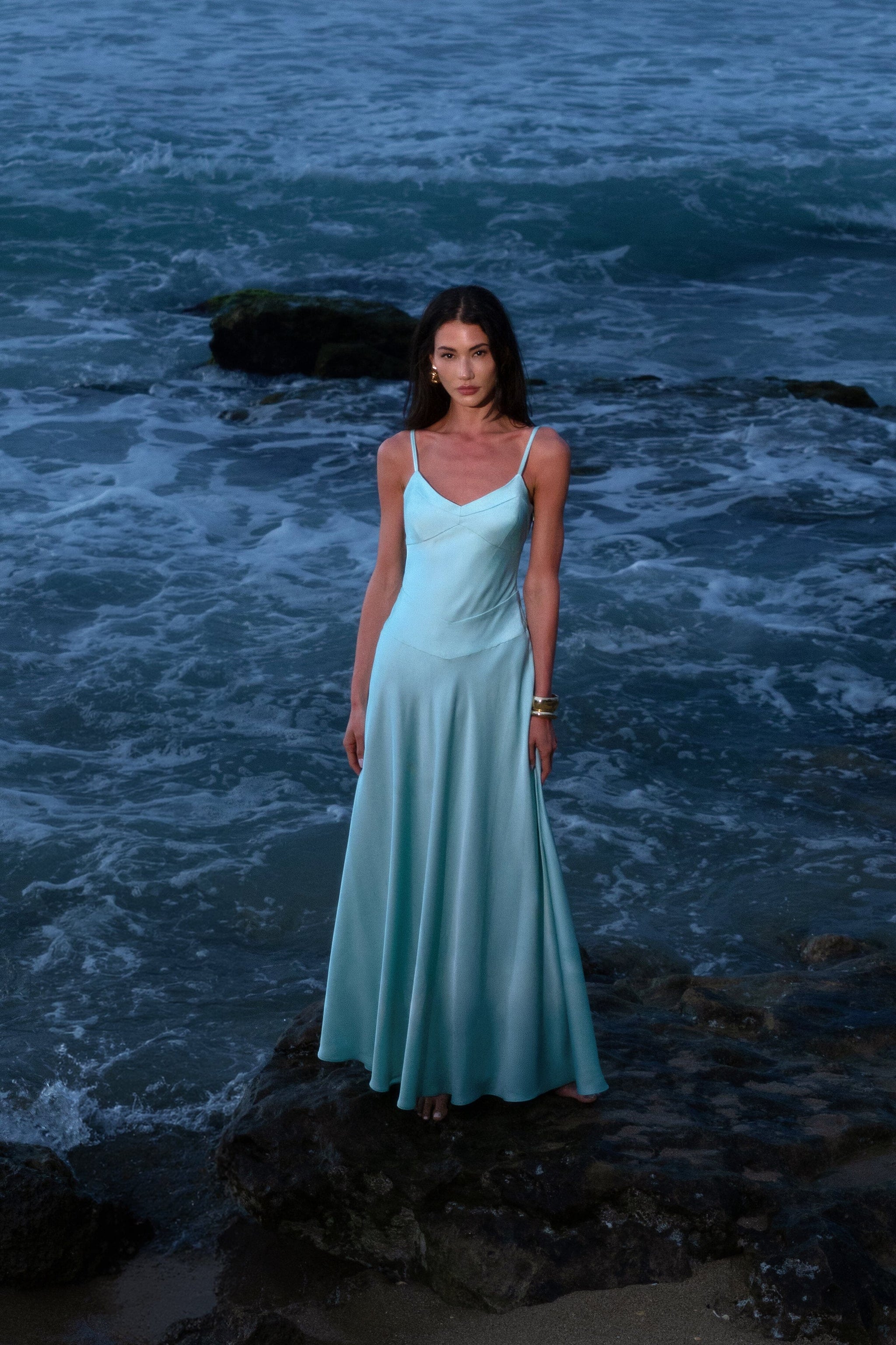 aqua blue dress Stella A-Line Gown in Aqua Blue – Elliatt main image 1