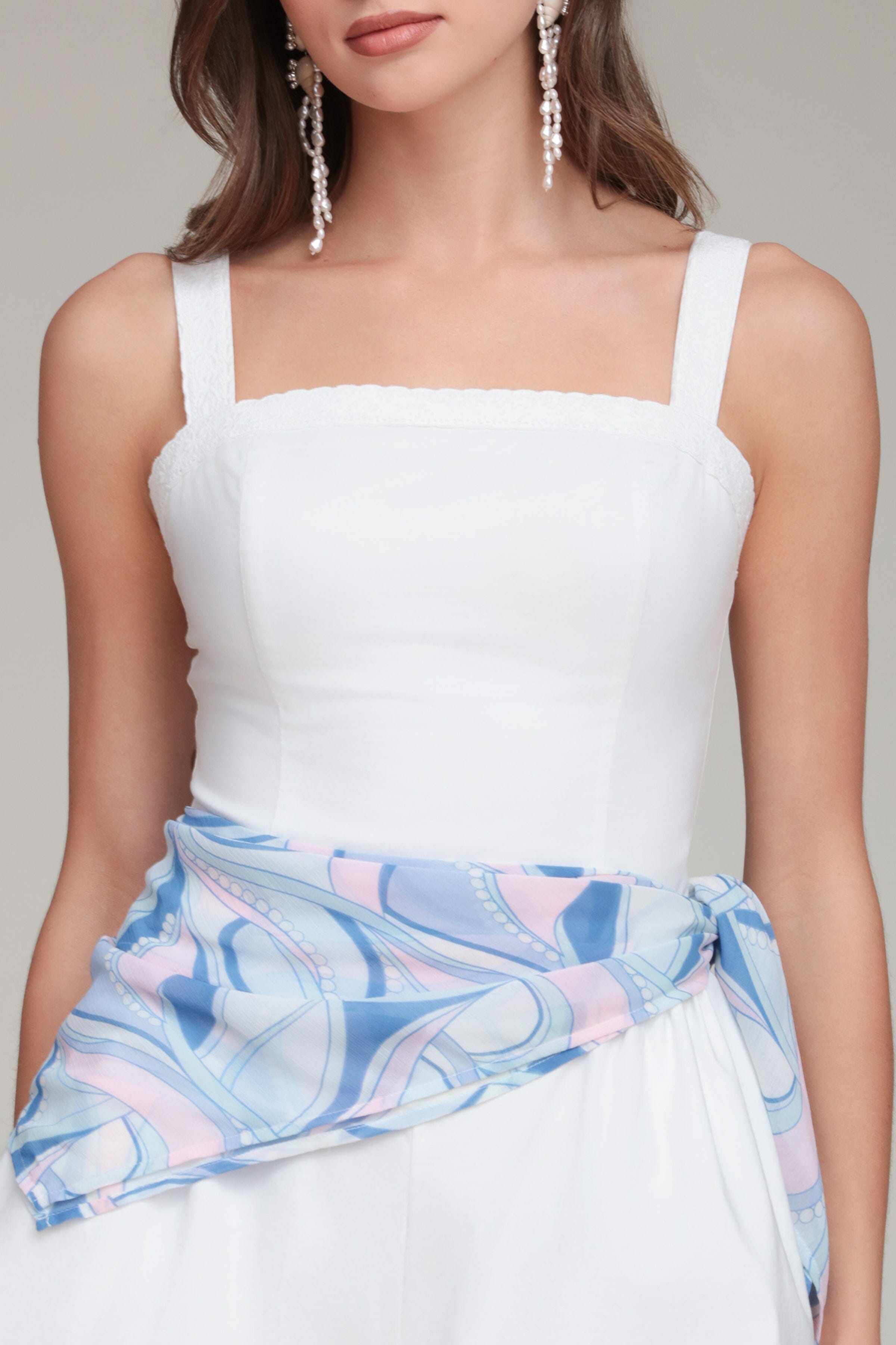 White romper shorts with square neck and wide straps - Shop white romper women's clothing by Avec Les Filles
