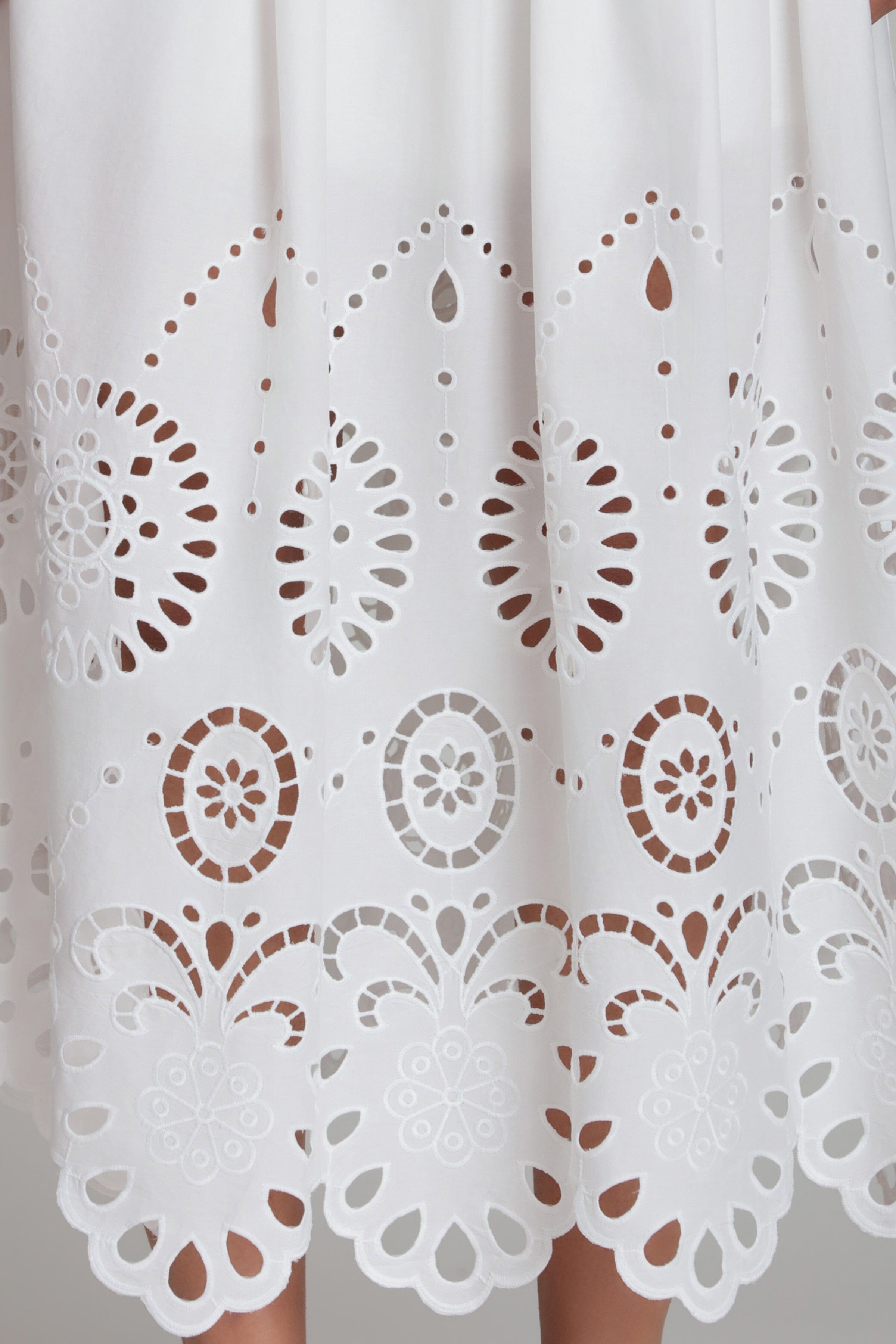 cotton embroidered white eyelet midi skirt - Shop designer women's cute white midi skirts by Avec Les Filles