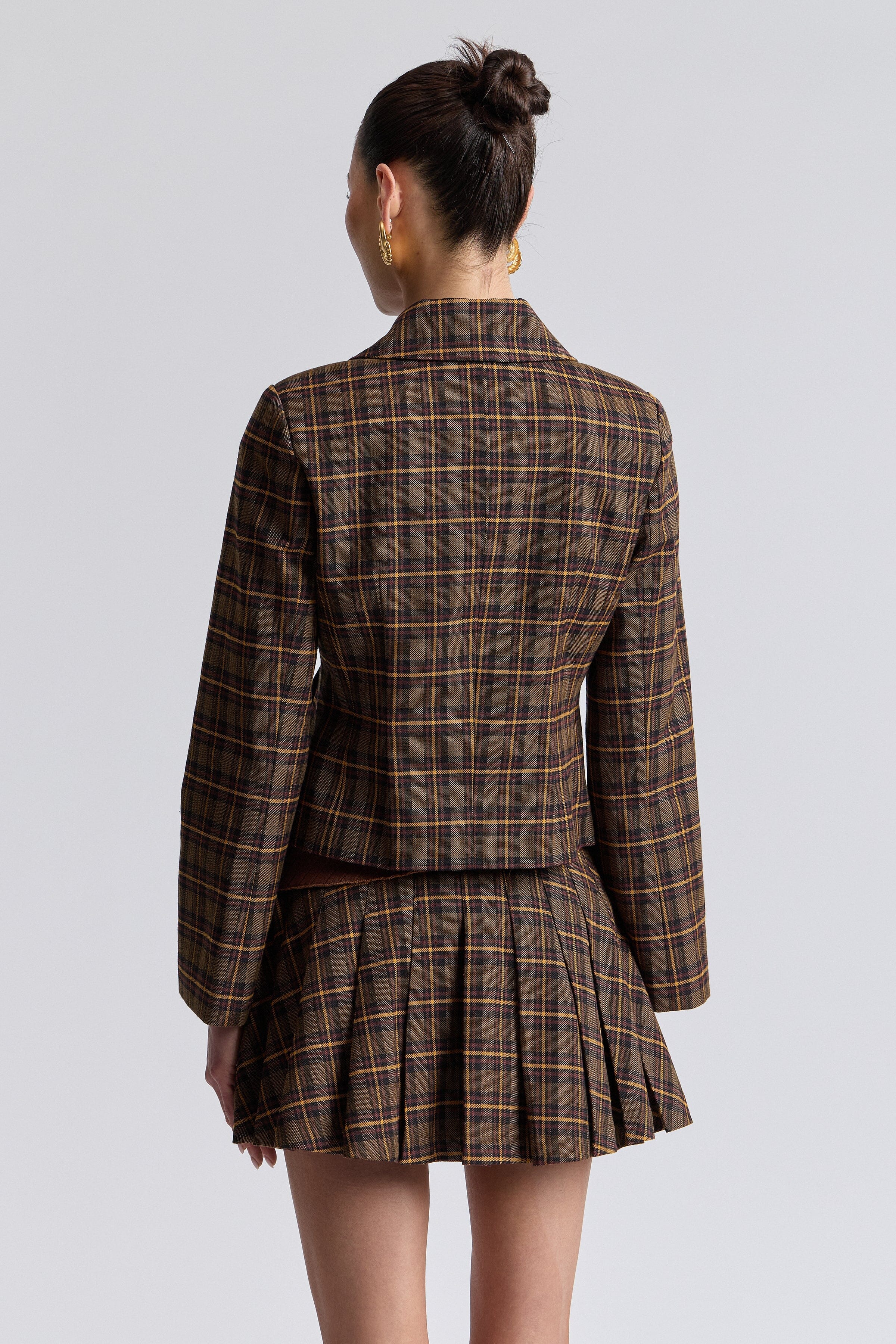 Novelty Pin Plaid Jacket Avec Les Filles