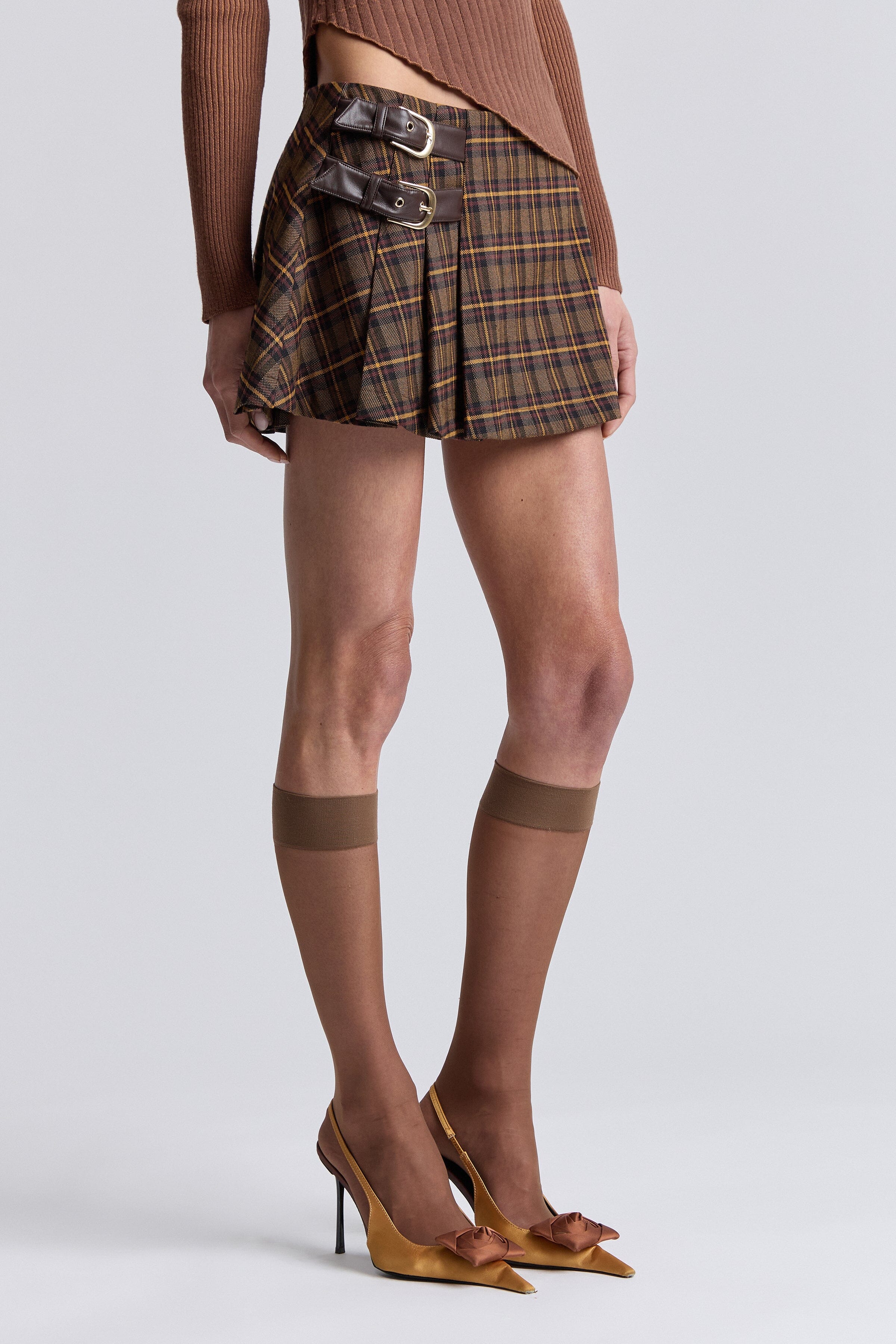 Pleated Plaid Skort Avec Les Filles