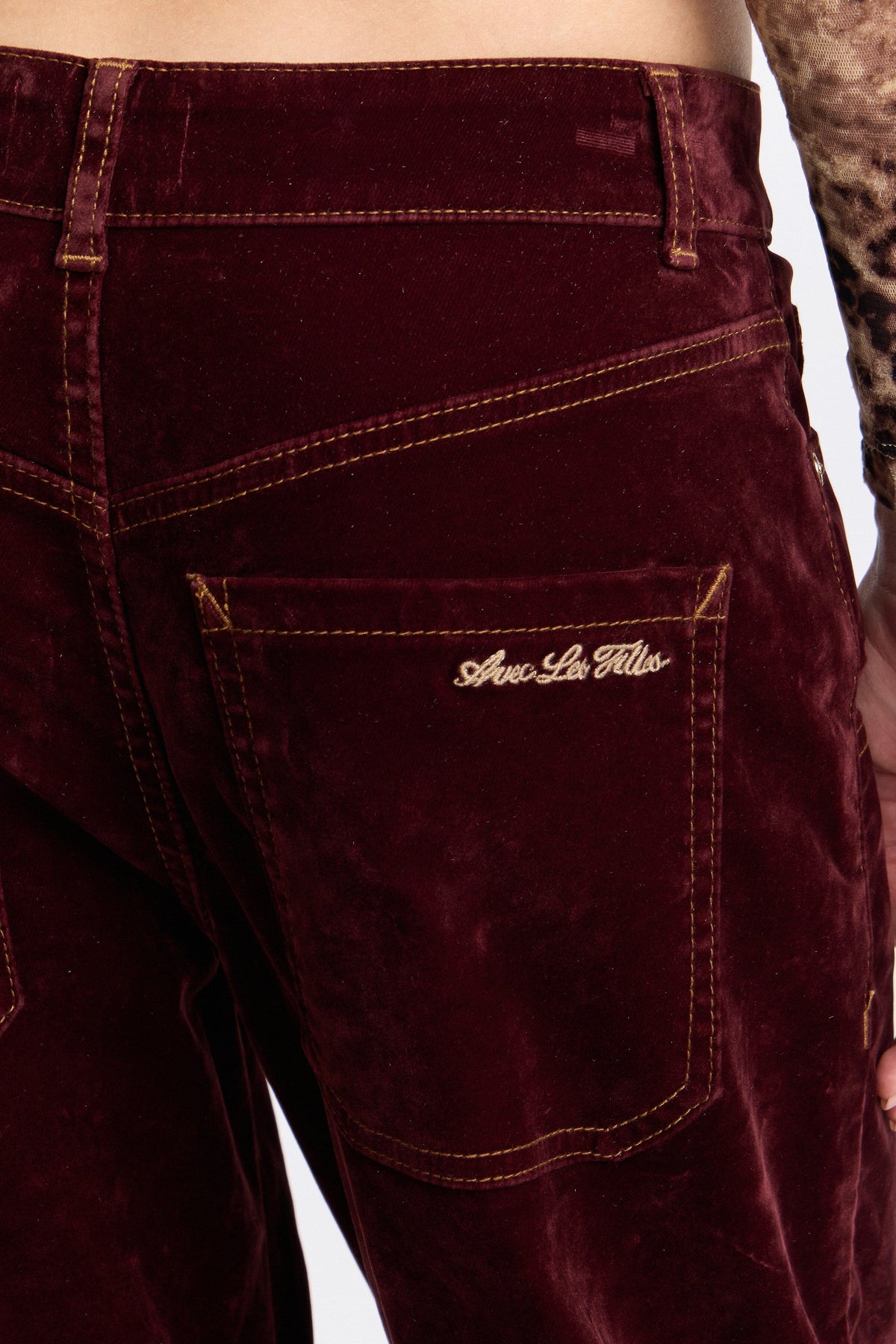 Stretch cotton wide-leg carpenter brown denim women's jeans - Shop designer carpenter jeans by Avec Les Filles.