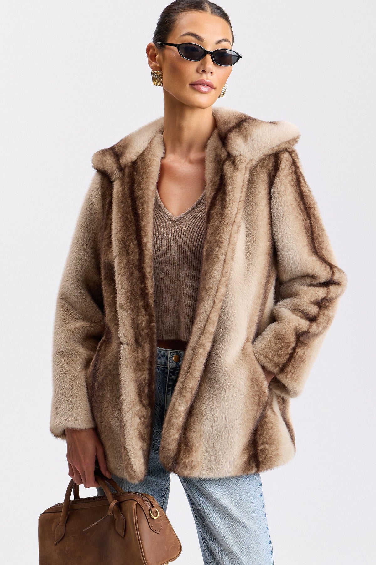 Two-Tone Faux-Fur High-Neck Coat Coats & Jackets Avec Les Filles