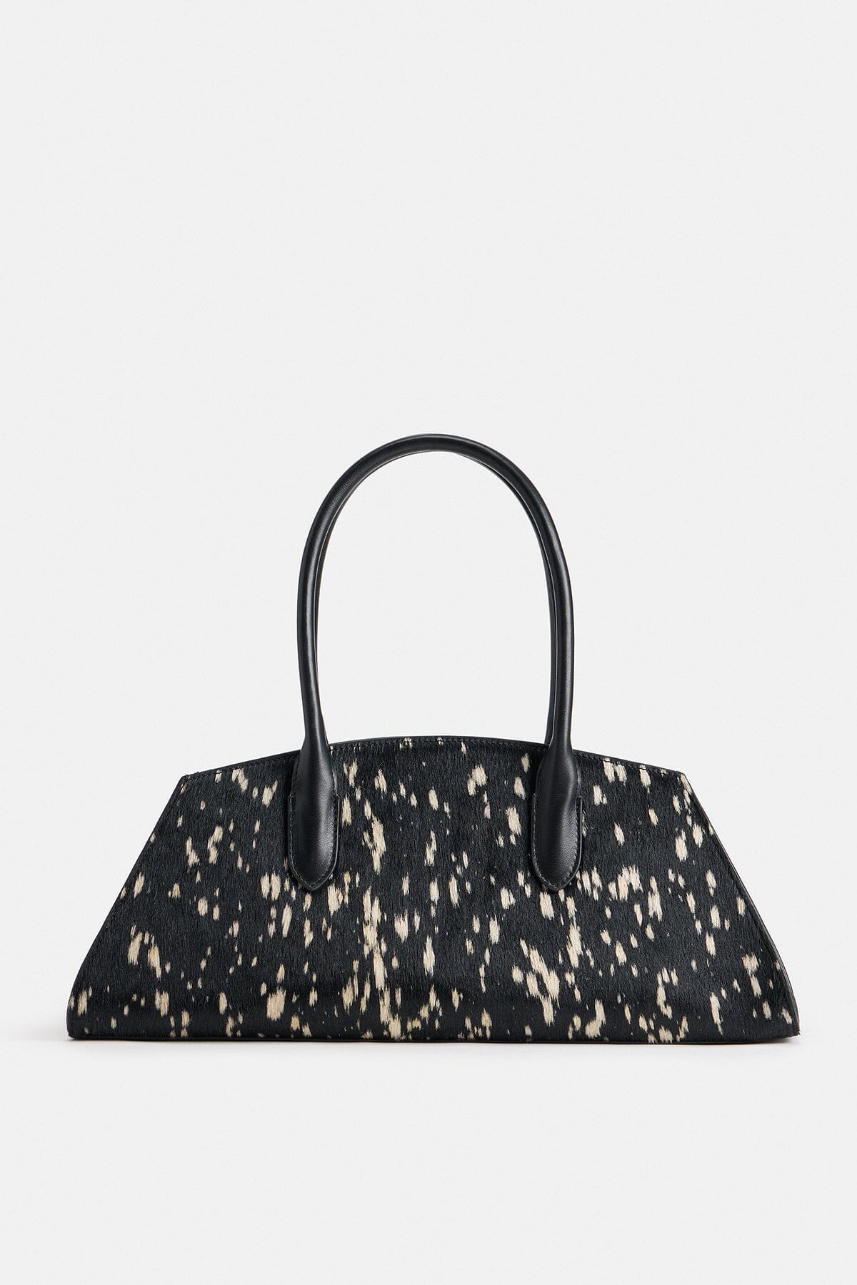 Black & white handbags with dual leather top handles - Shop women's cute pony hair bags by Avec Les Filles.