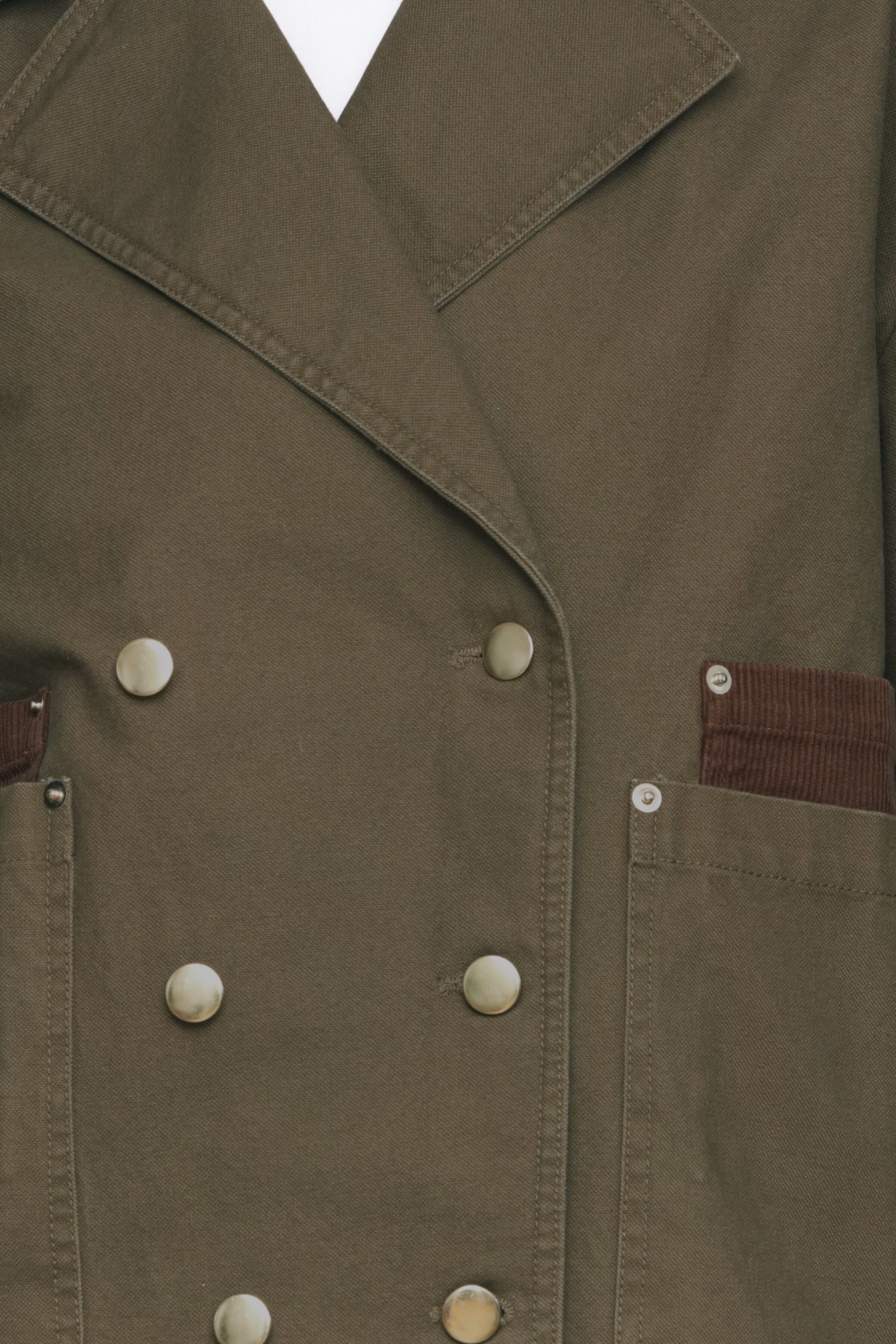 Polished Gold-Tone Buttons Cotton Utility Jacket Coats & Jackets Avec Les Filles