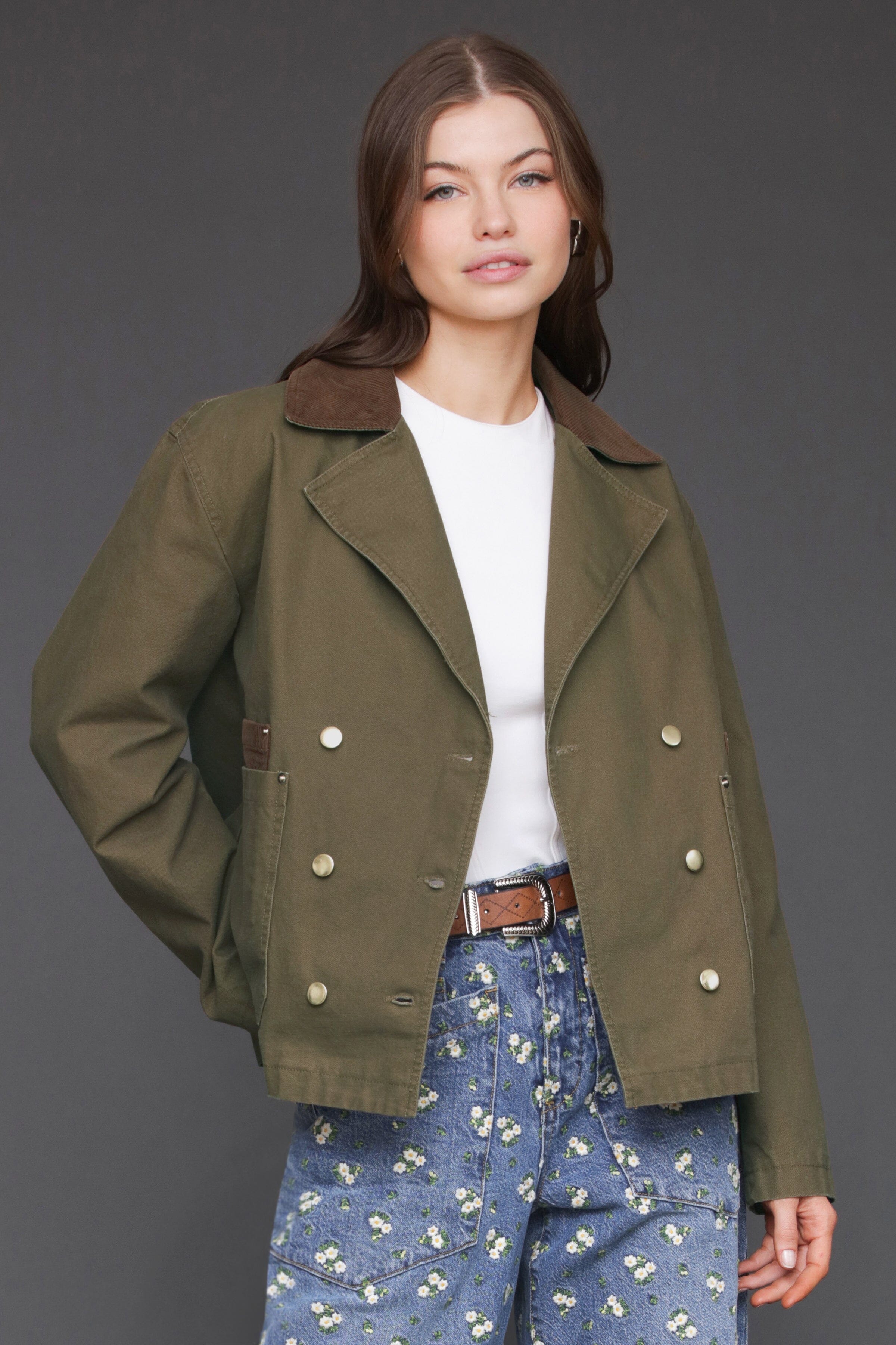 Relaxed Cotton Thyme Utility Jacket Coats & Jackets Avec Les Filles